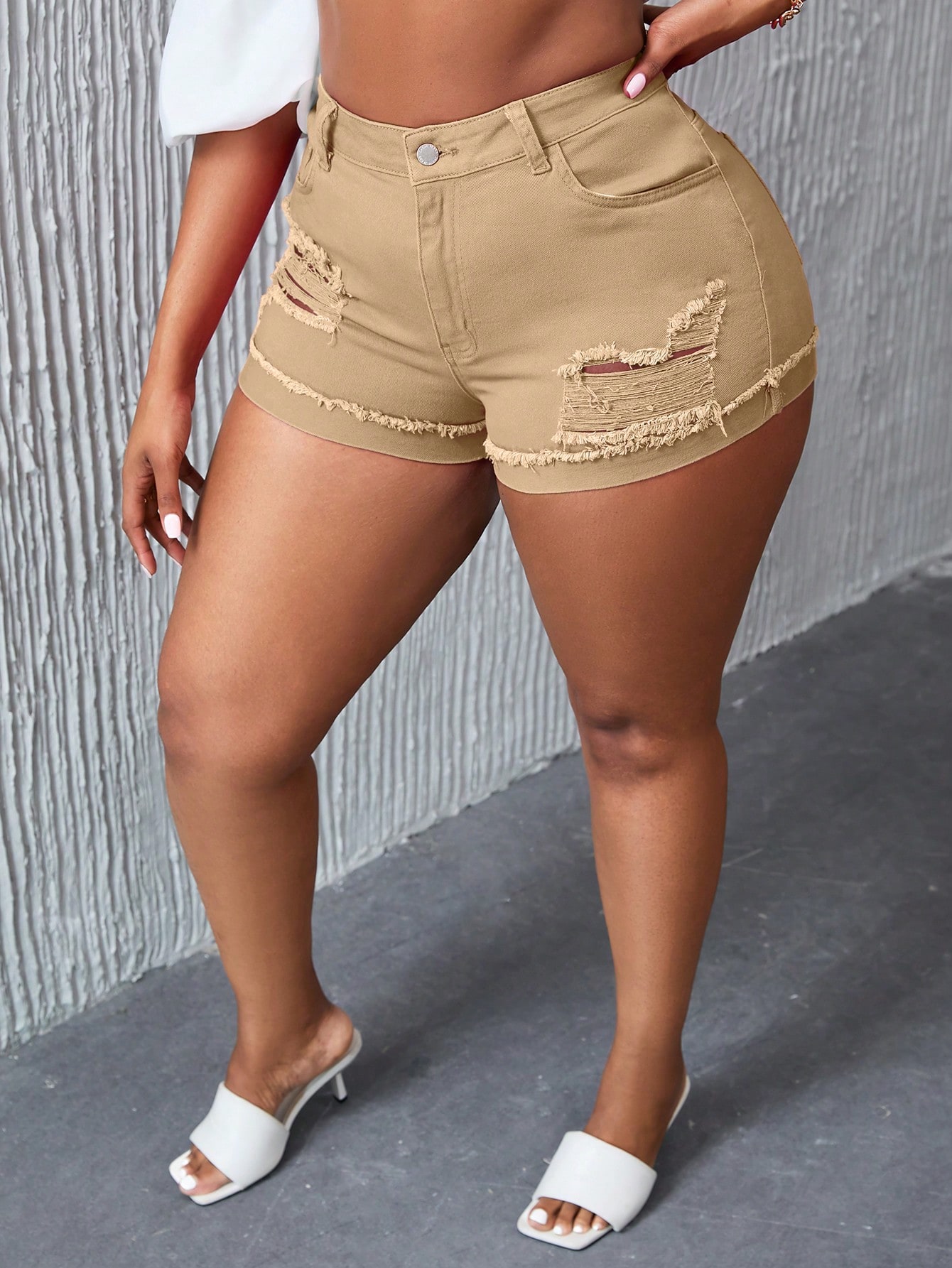 Plus Size Denim Shorts