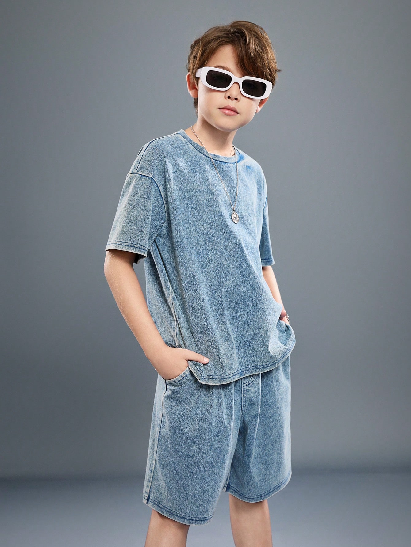 Tween Boys Denim Two-piece Outfits