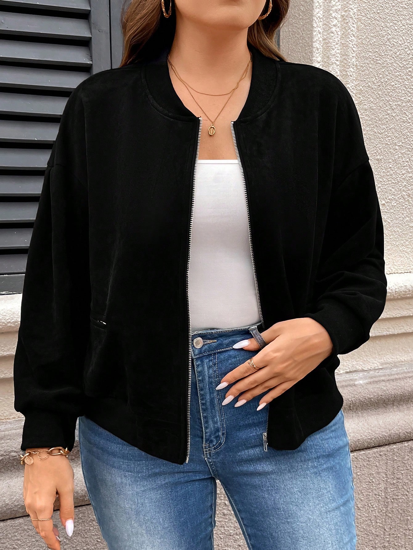 In Black Plus Size Jackets