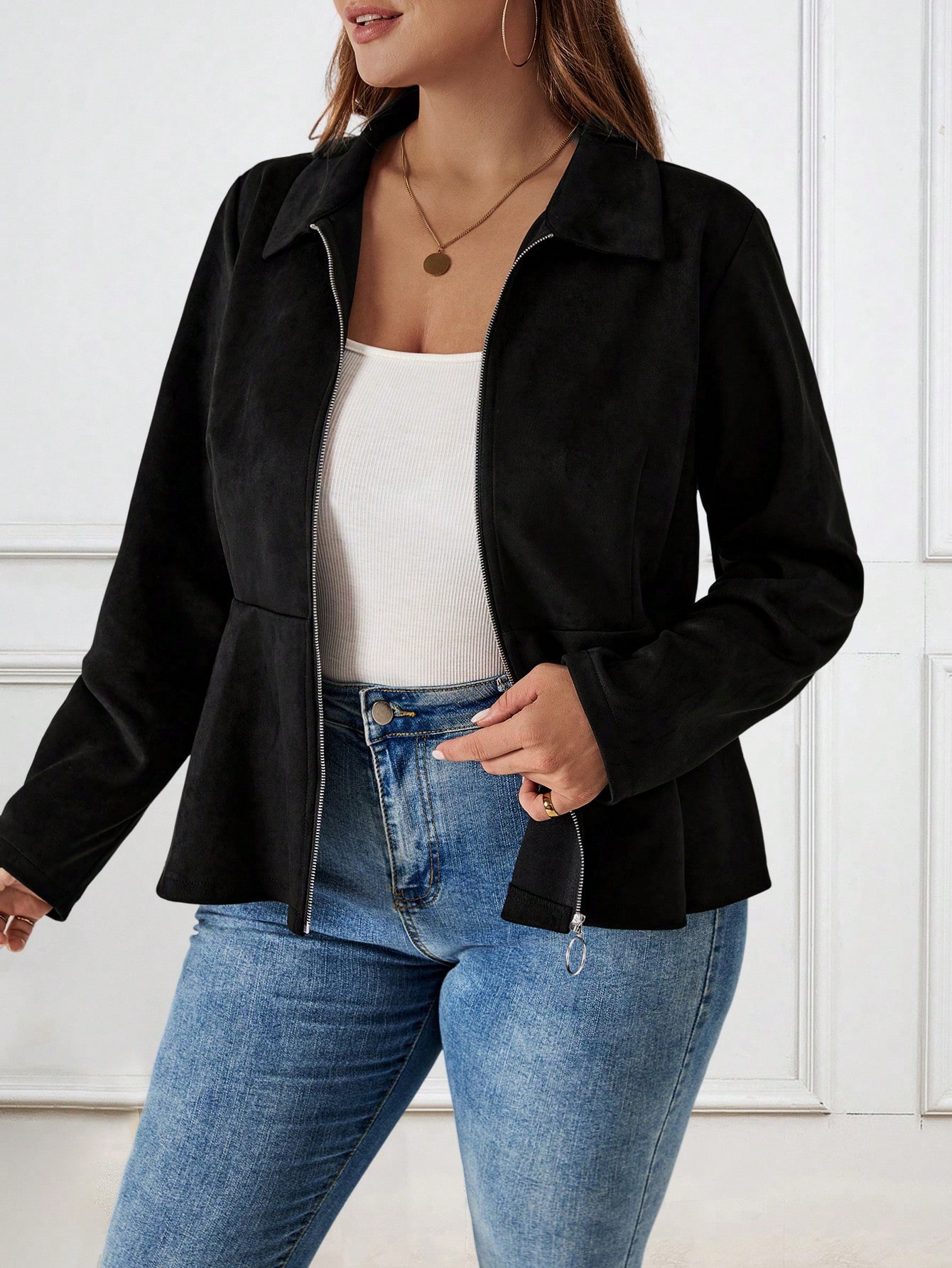 In Black Plus Size Jackets