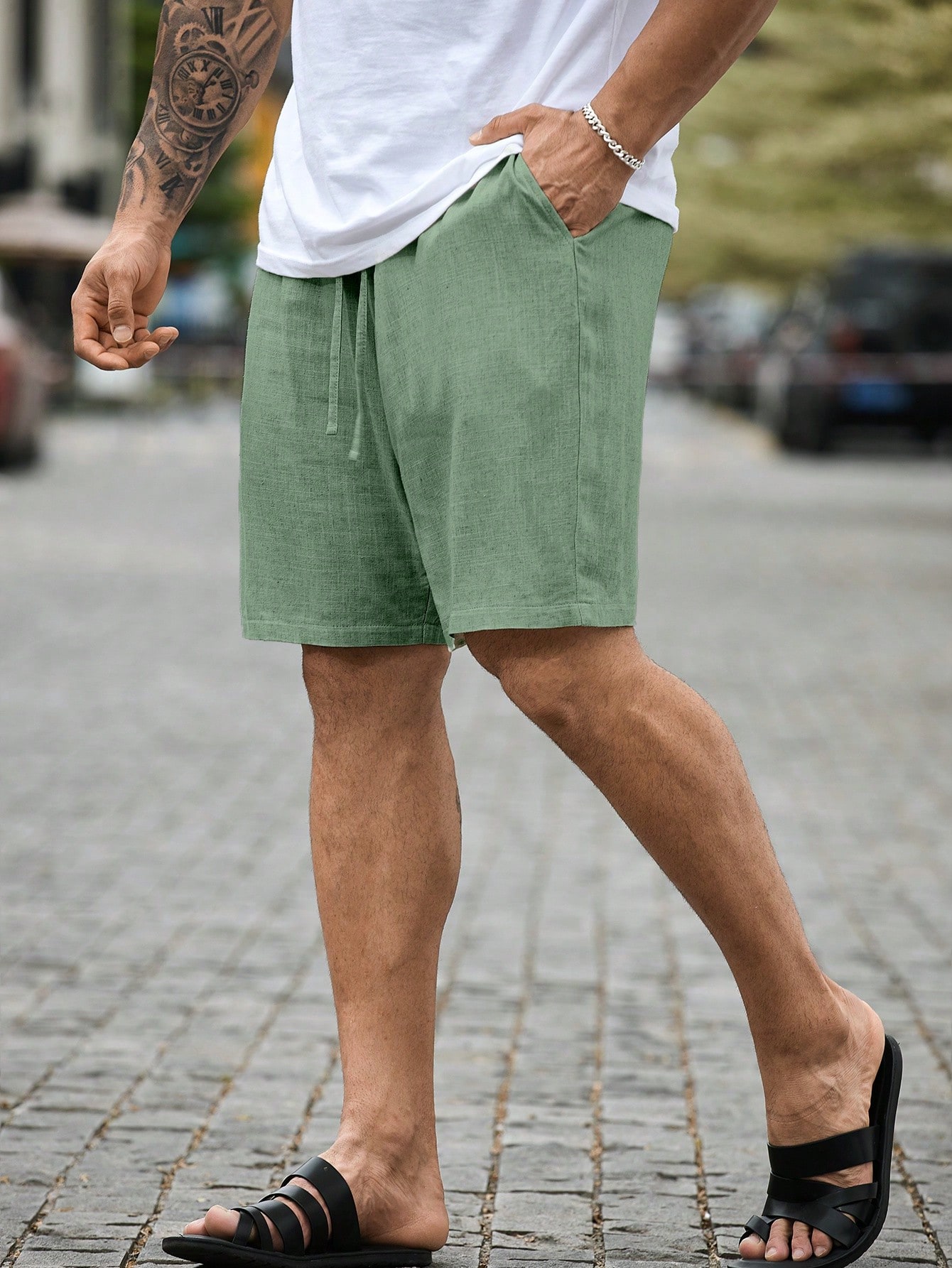 Men Linen Shorts