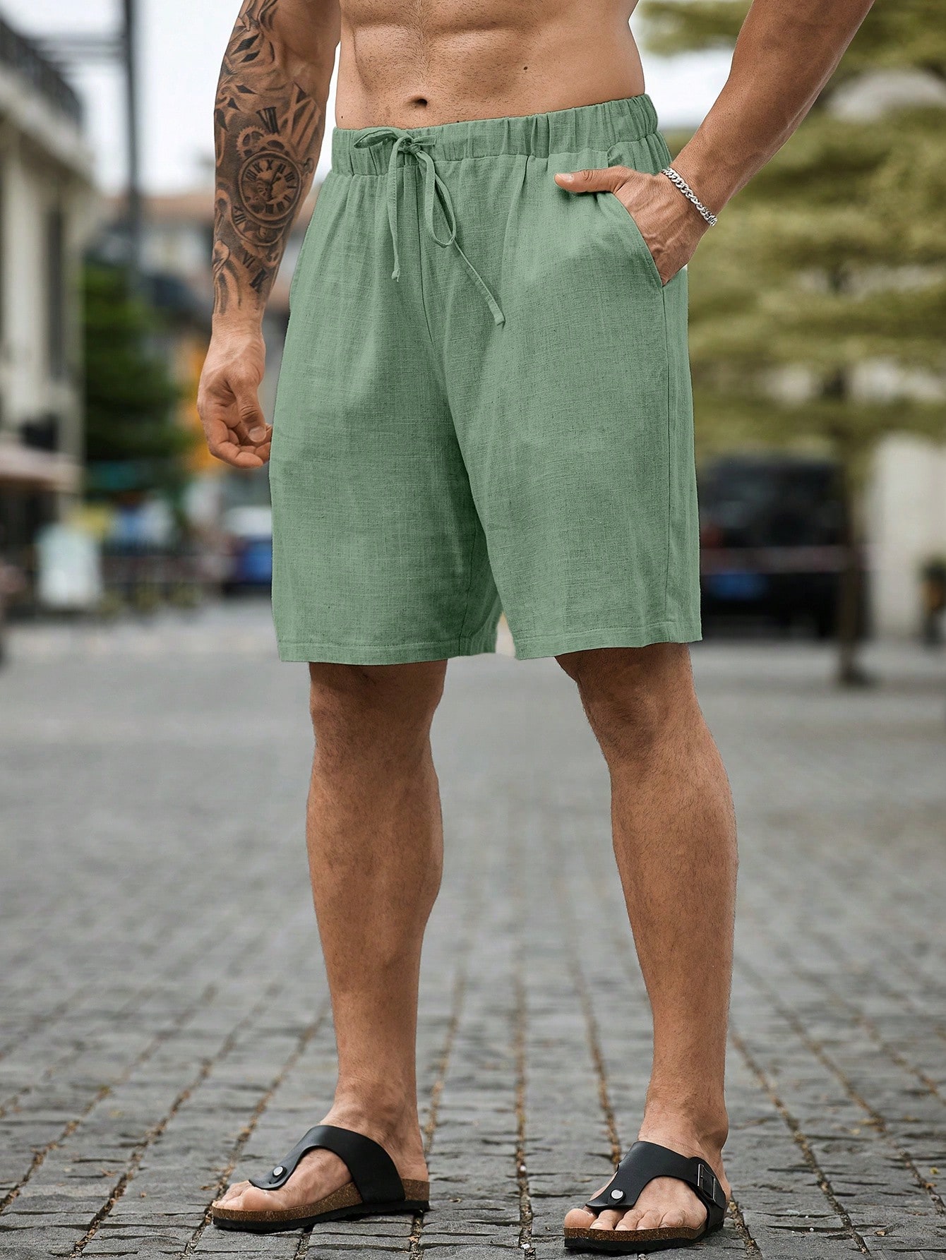 Men Linen Shorts