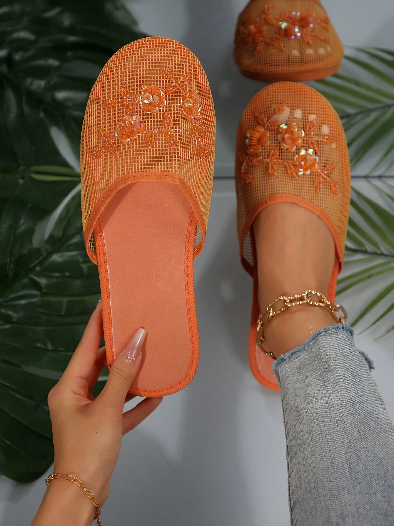 In Orange Women Flats