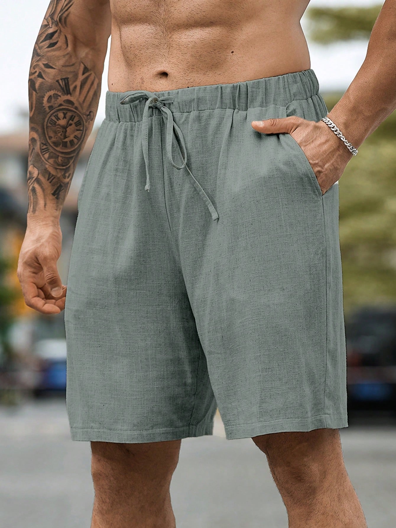 Men Linen Shorts