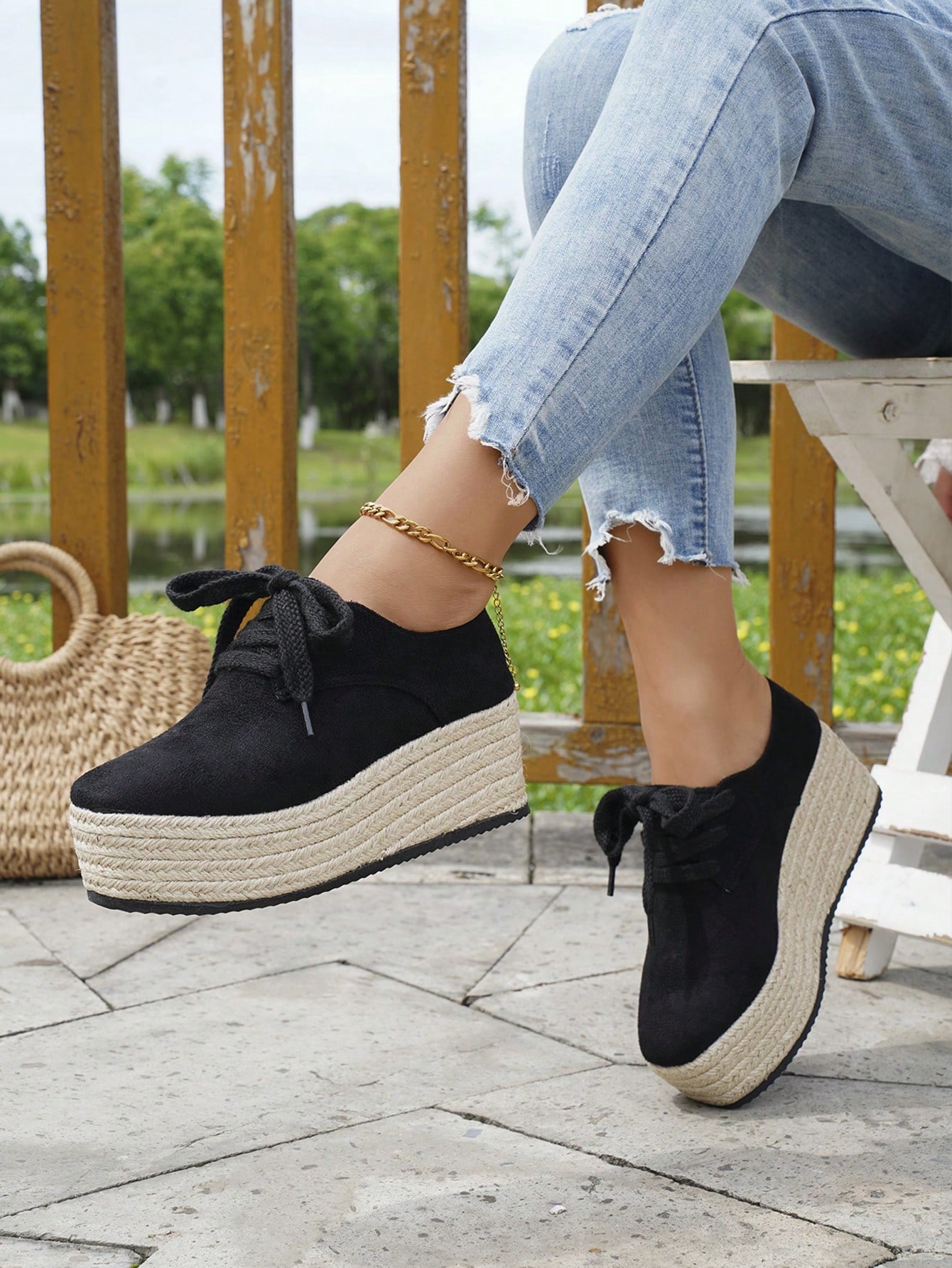 In Black Women Wedges & Flatform