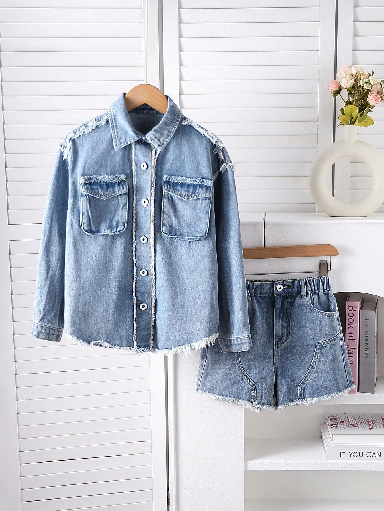 Tween Girls Denim Two-piece Outfits