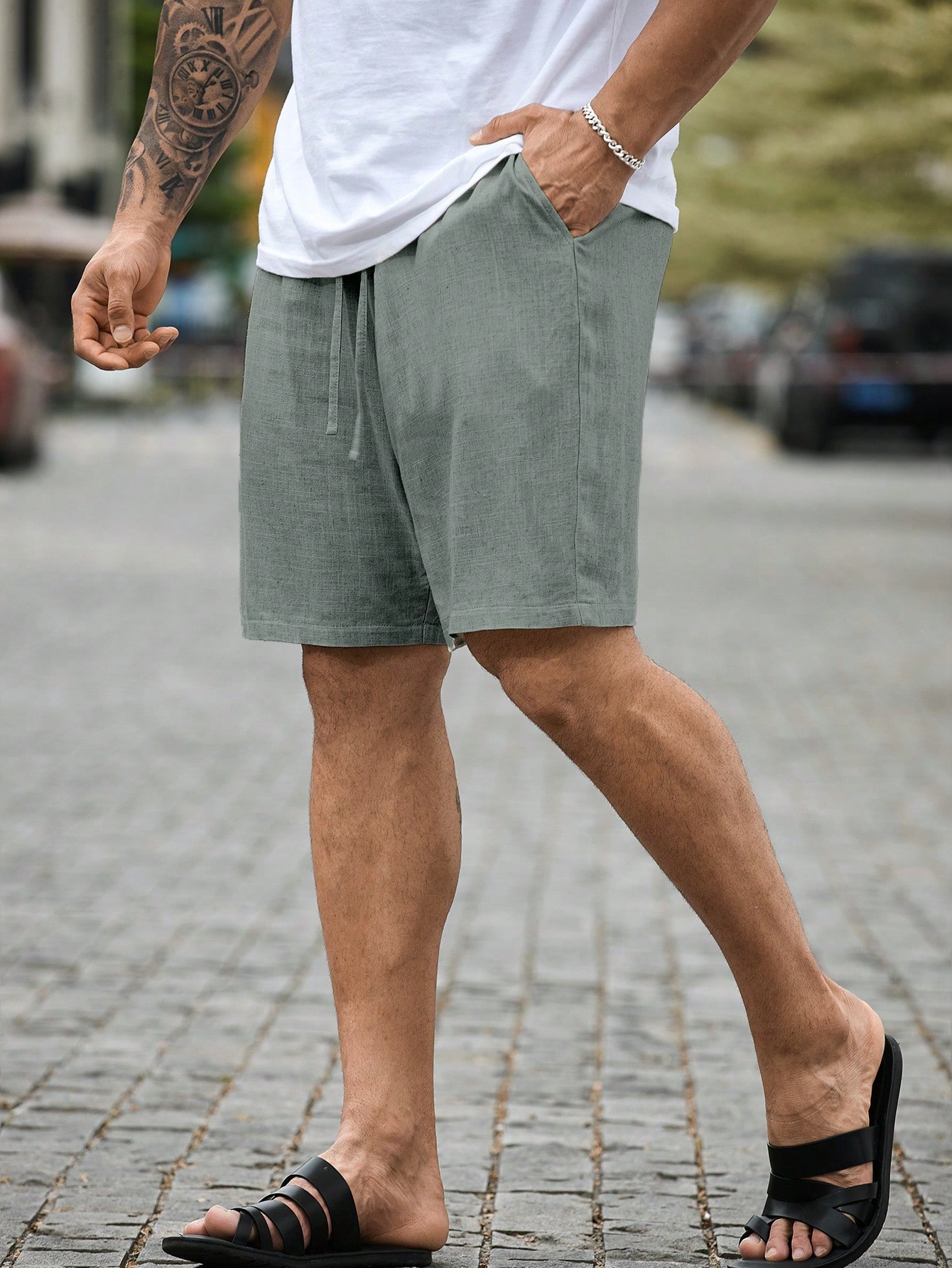 Men Linen Shorts