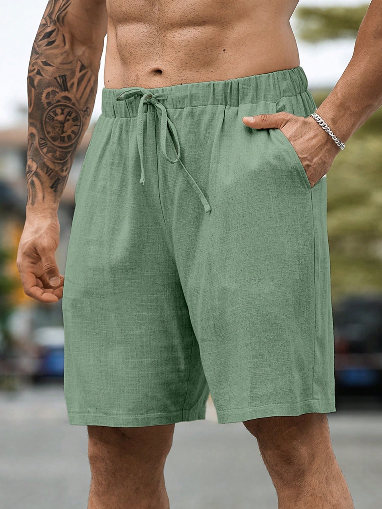 Men Linen Shorts