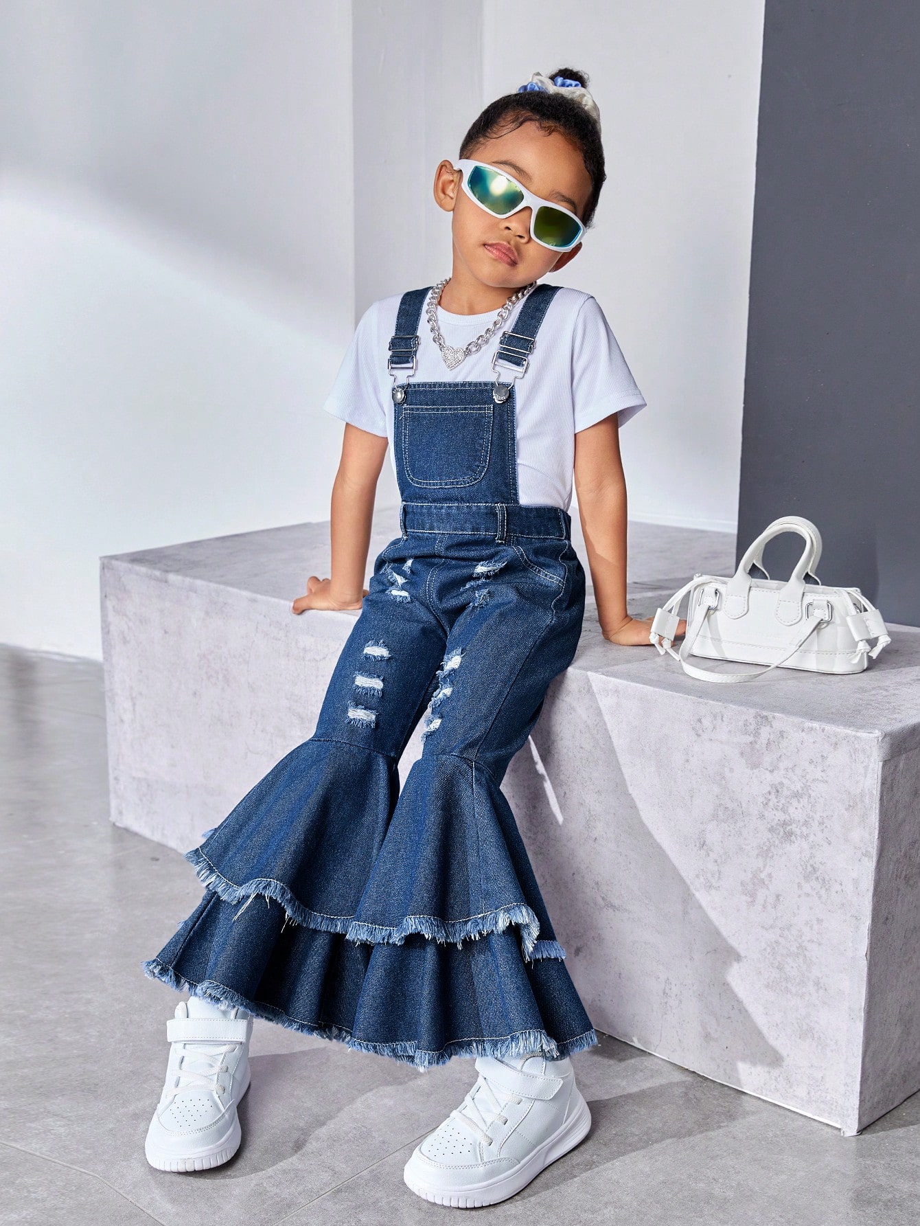 Young Girls Denim Overalls & Jumpsuits