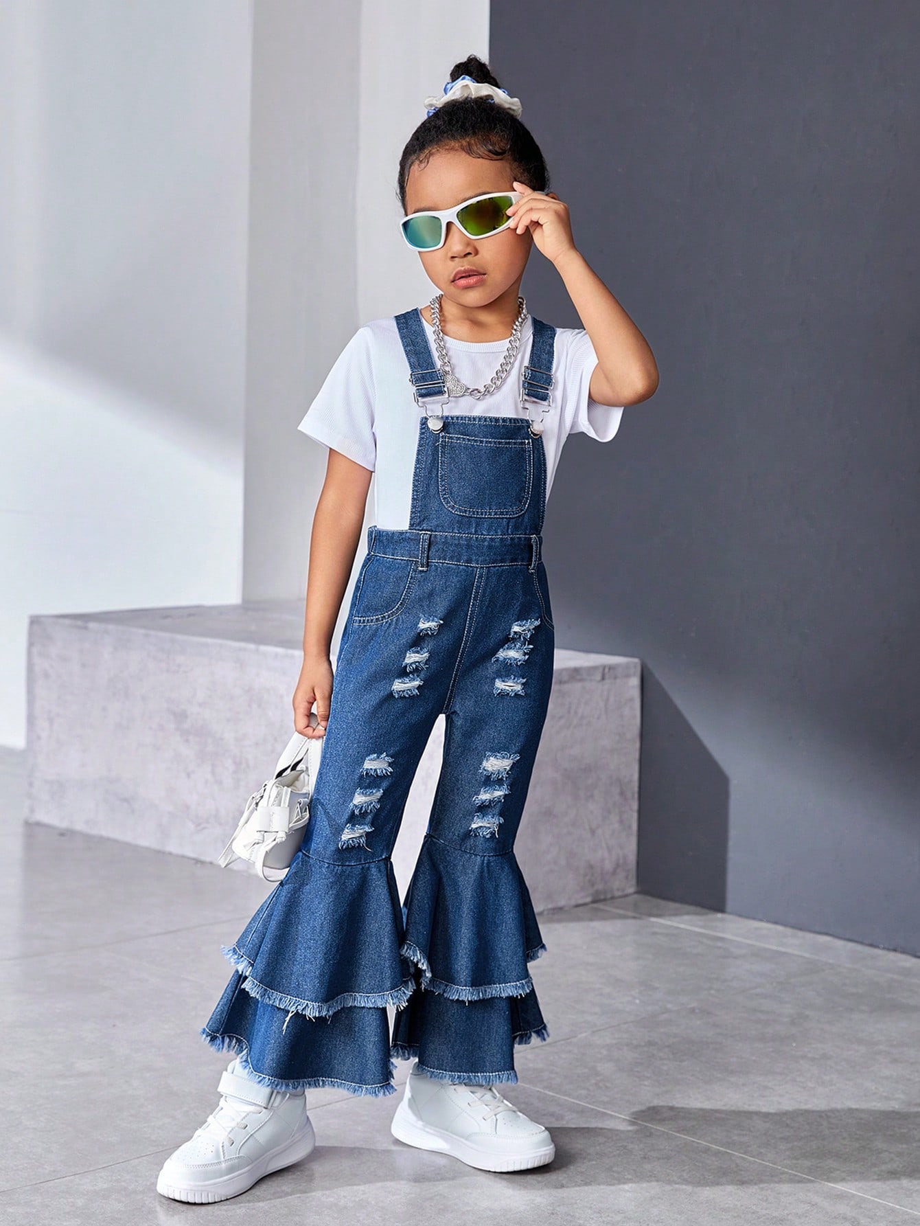 Young Girls Denim Overalls & Jumpsuits