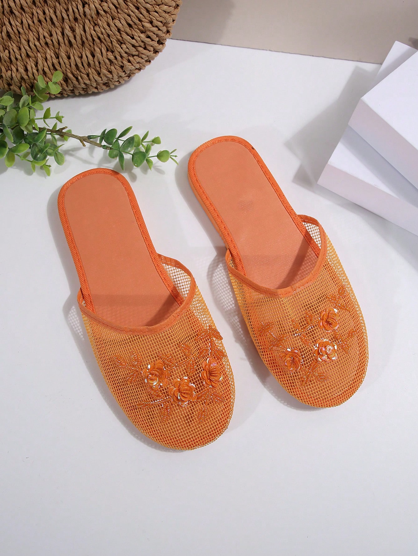 In Orange Women Flats