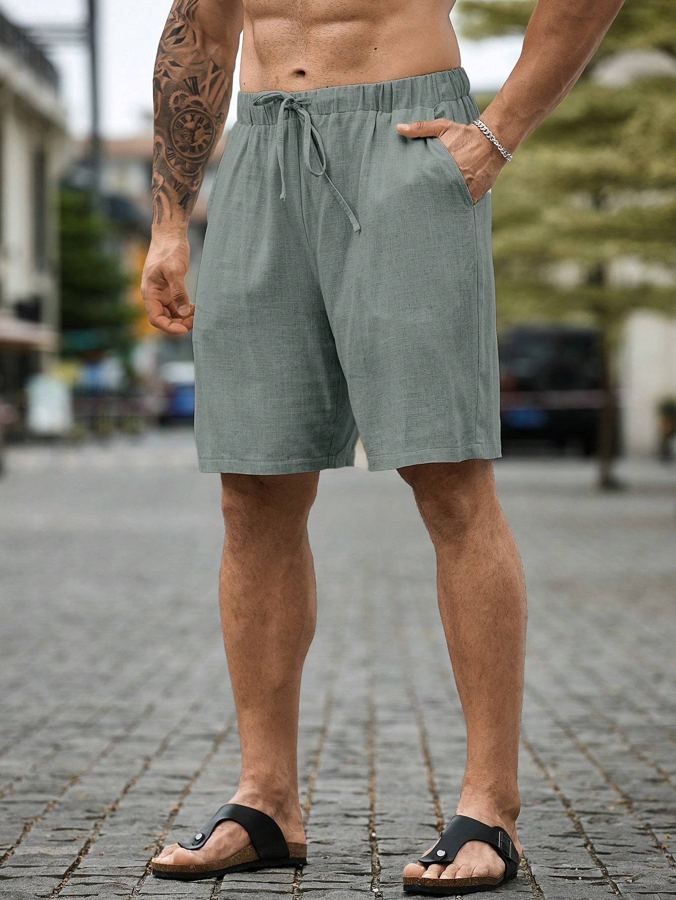 Men Linen Shorts