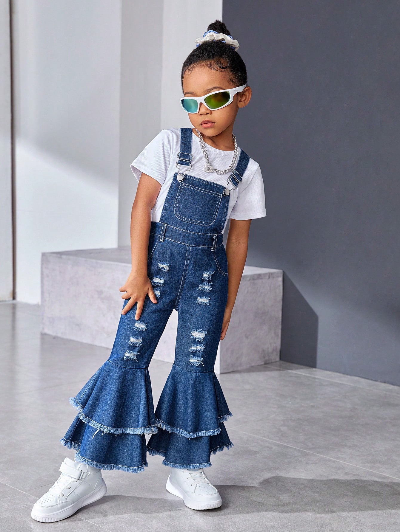 Young Girls Denim Overalls & Jumpsuits