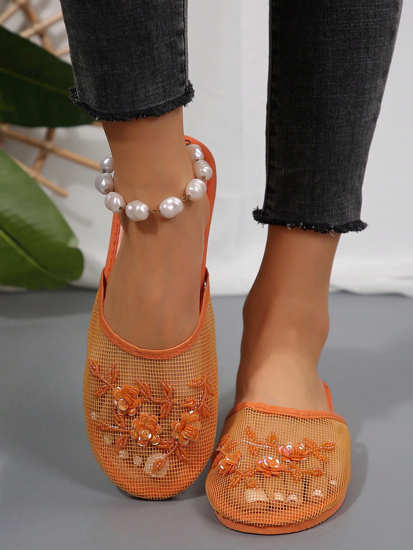 In Orange Women Flats