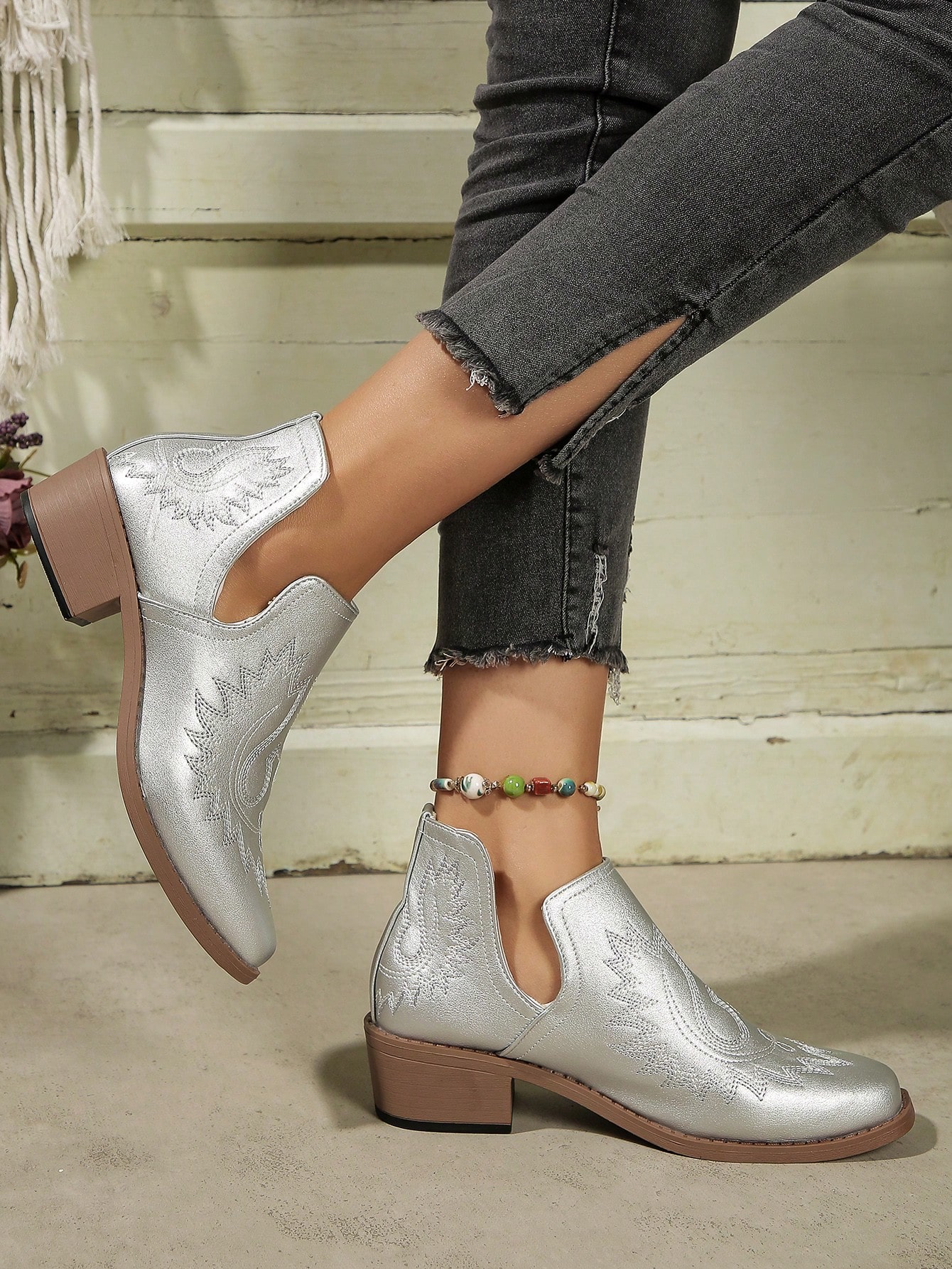 In Silver Women Ankle Boots & Booties