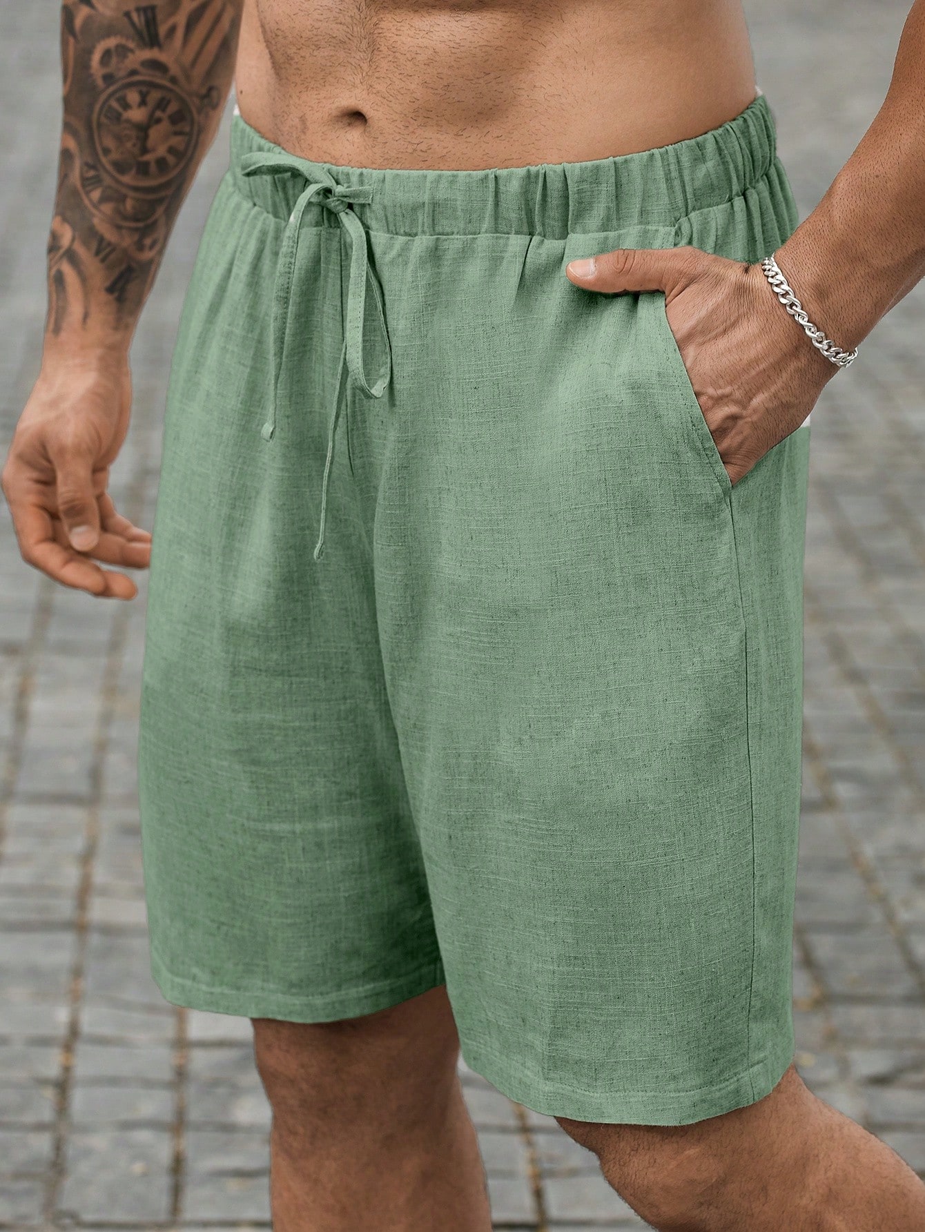 Men Linen Shorts