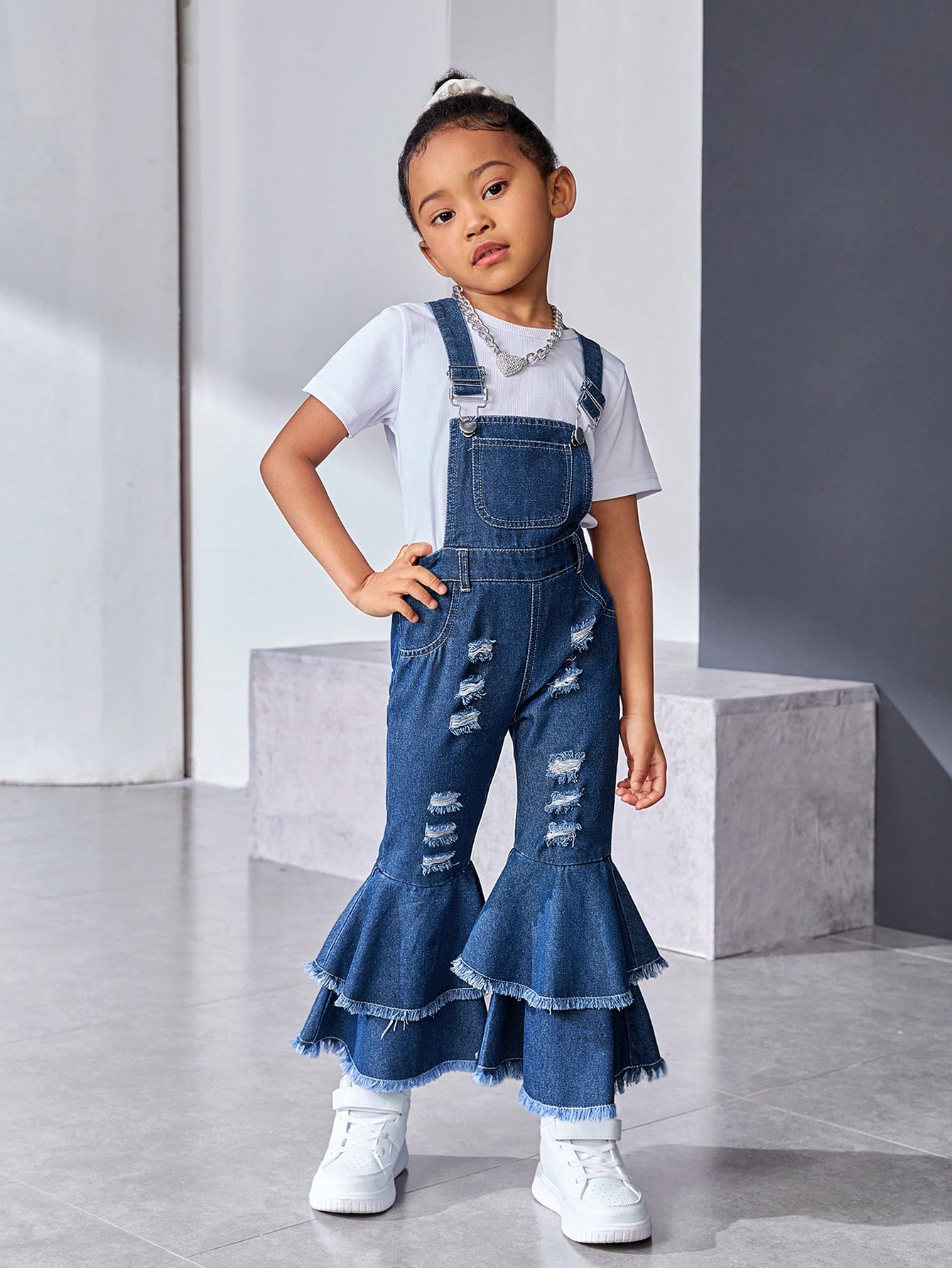 Young Girls Denim Overalls & Jumpsuits