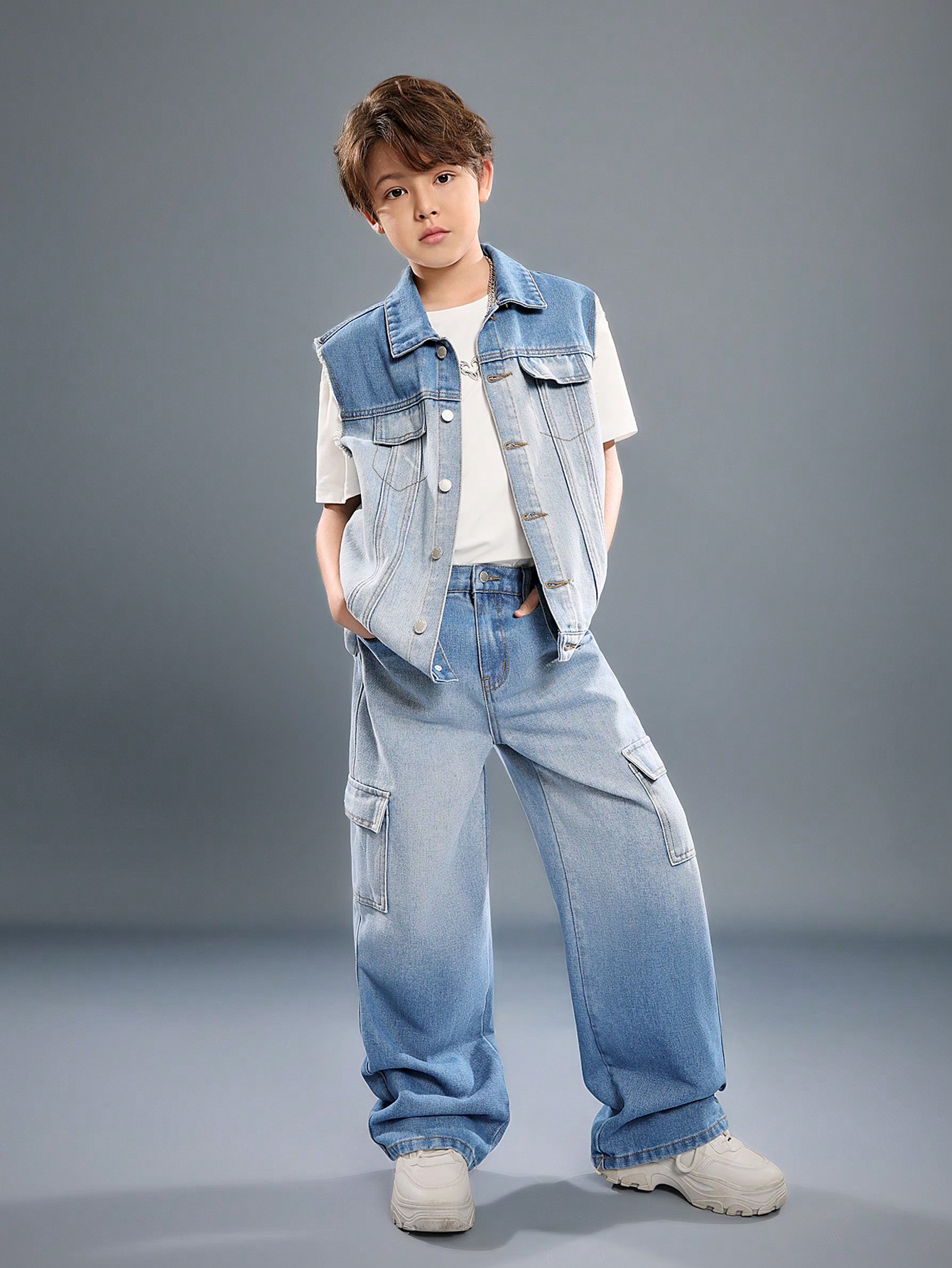 Tween Boys Denim Two-piece Outfits