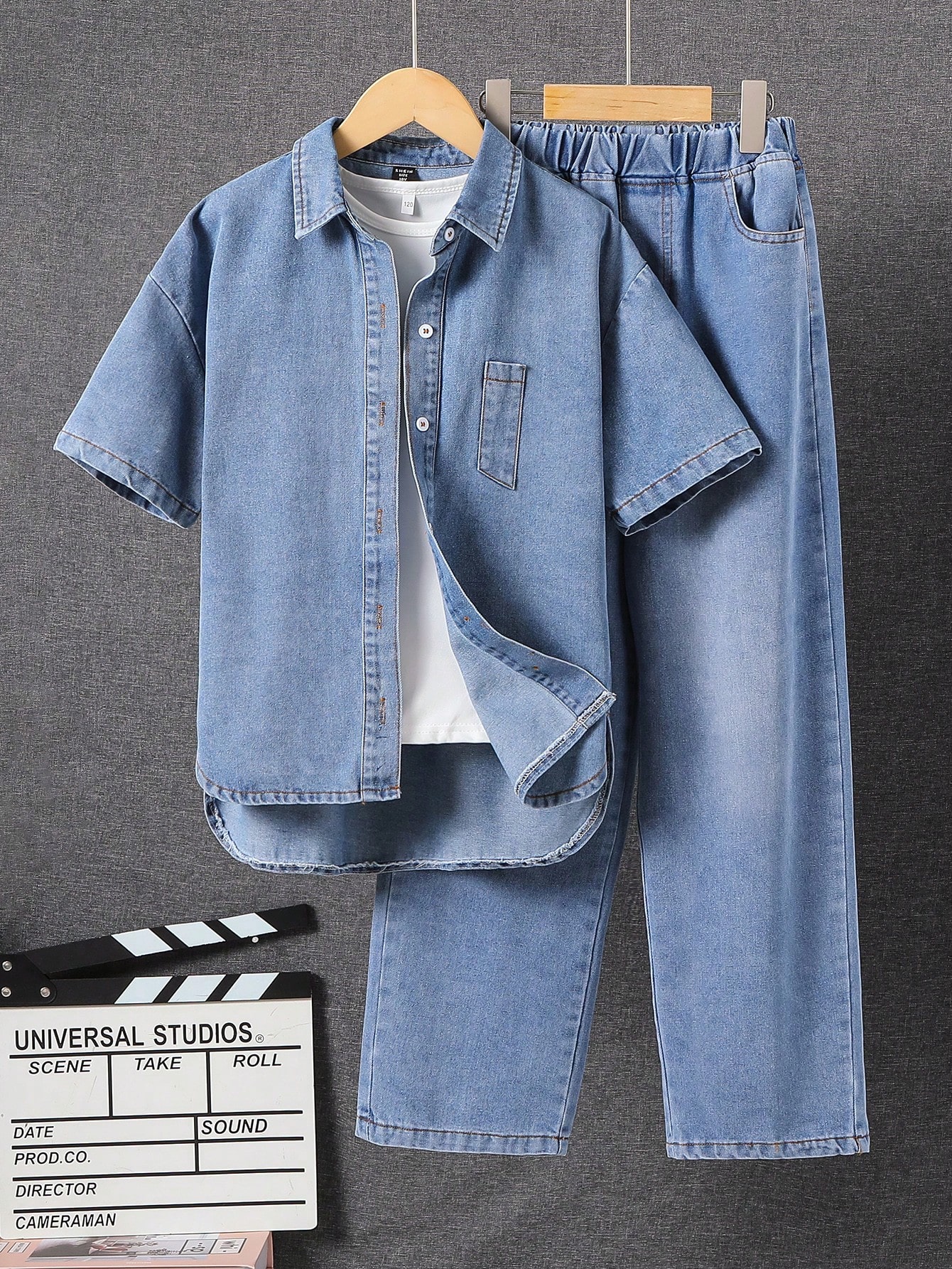 Tween Boys Denim Two-piece Outfits