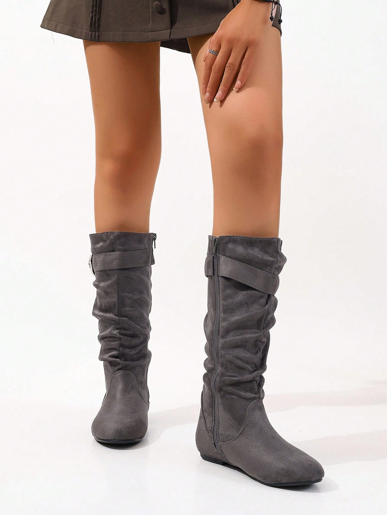 In Grey Women Fashion Boots