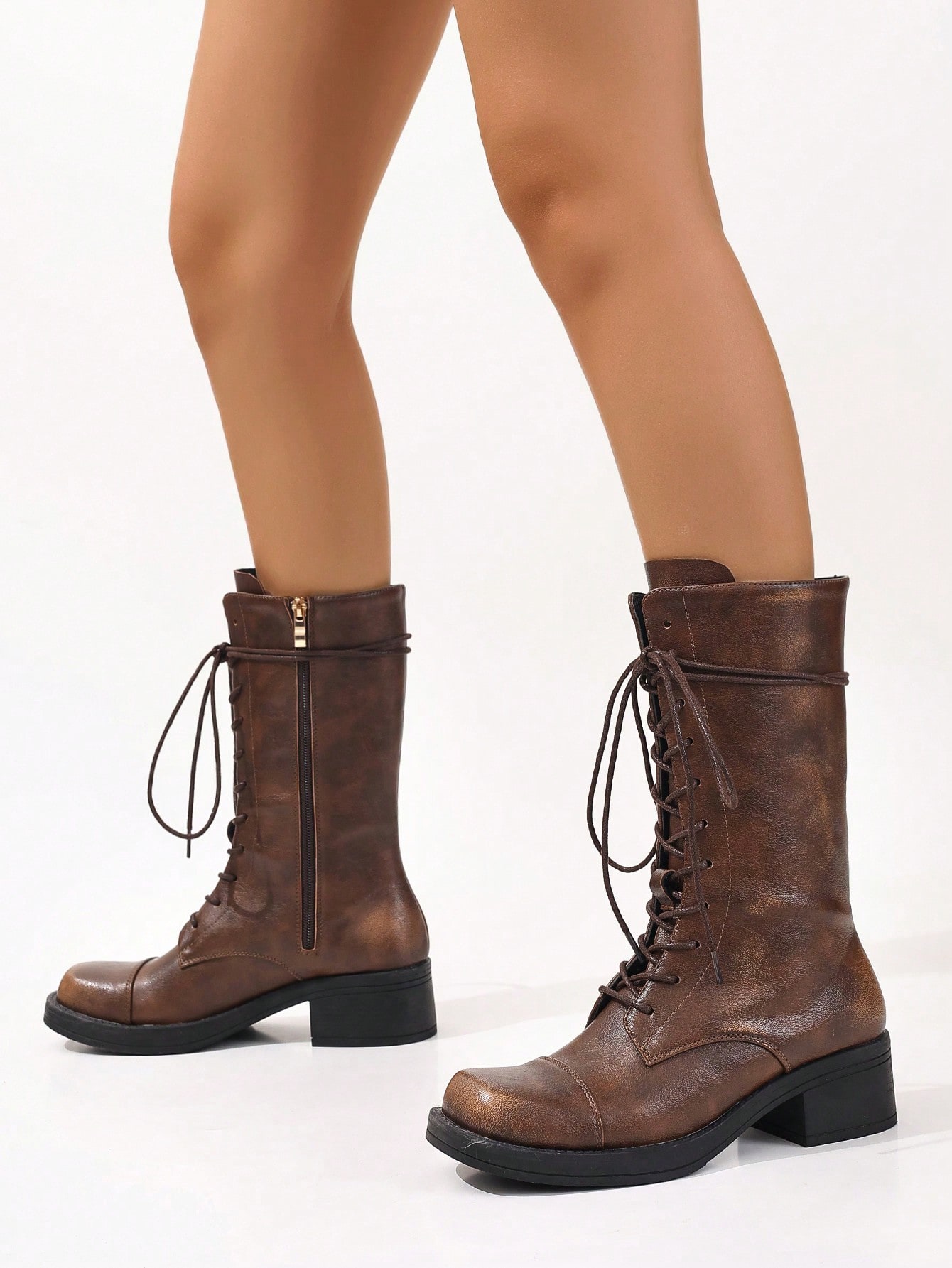 In Brown Women Mid-Calf Boots