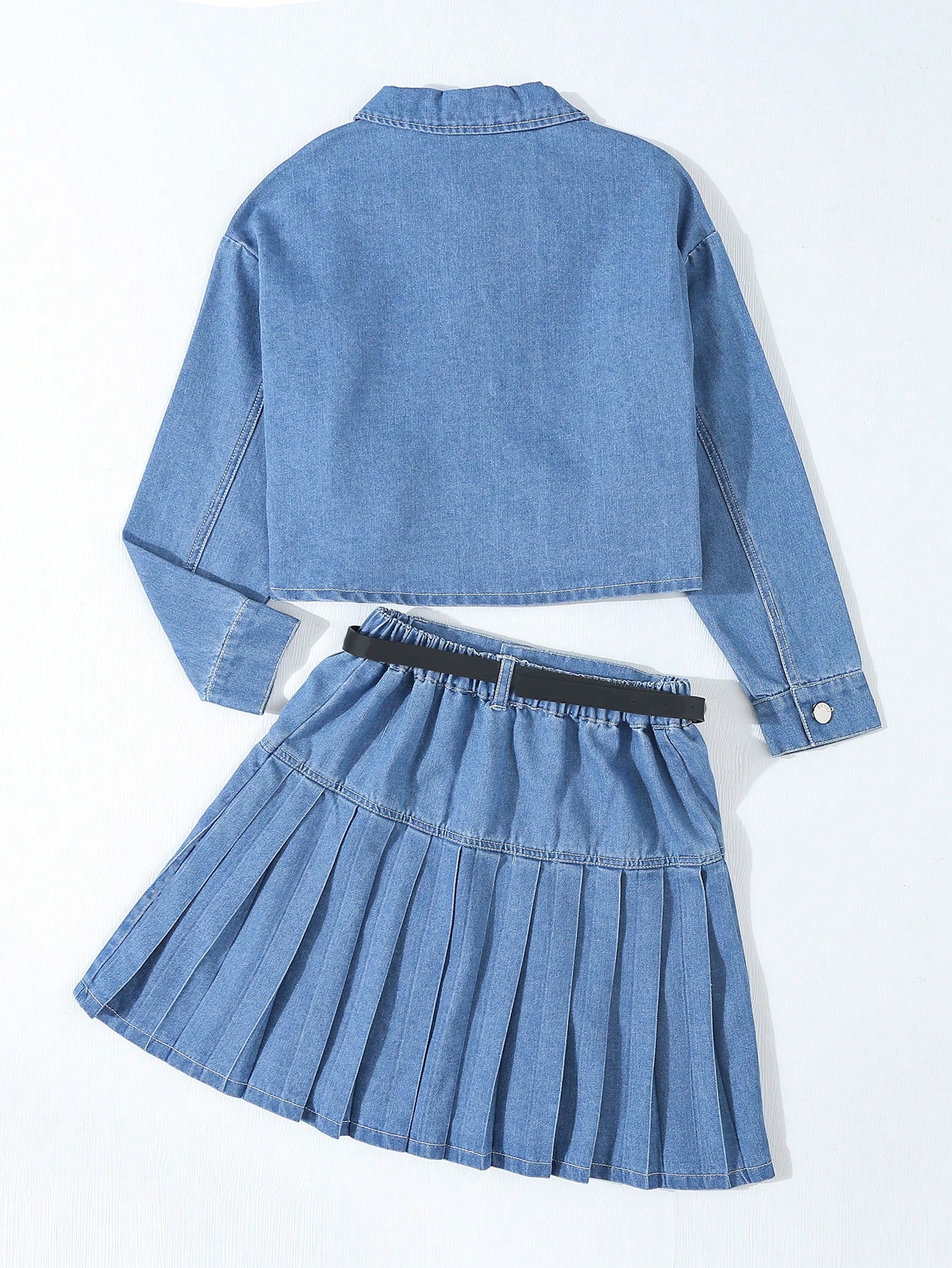 Tween Girls Denim Two-piece Outfits