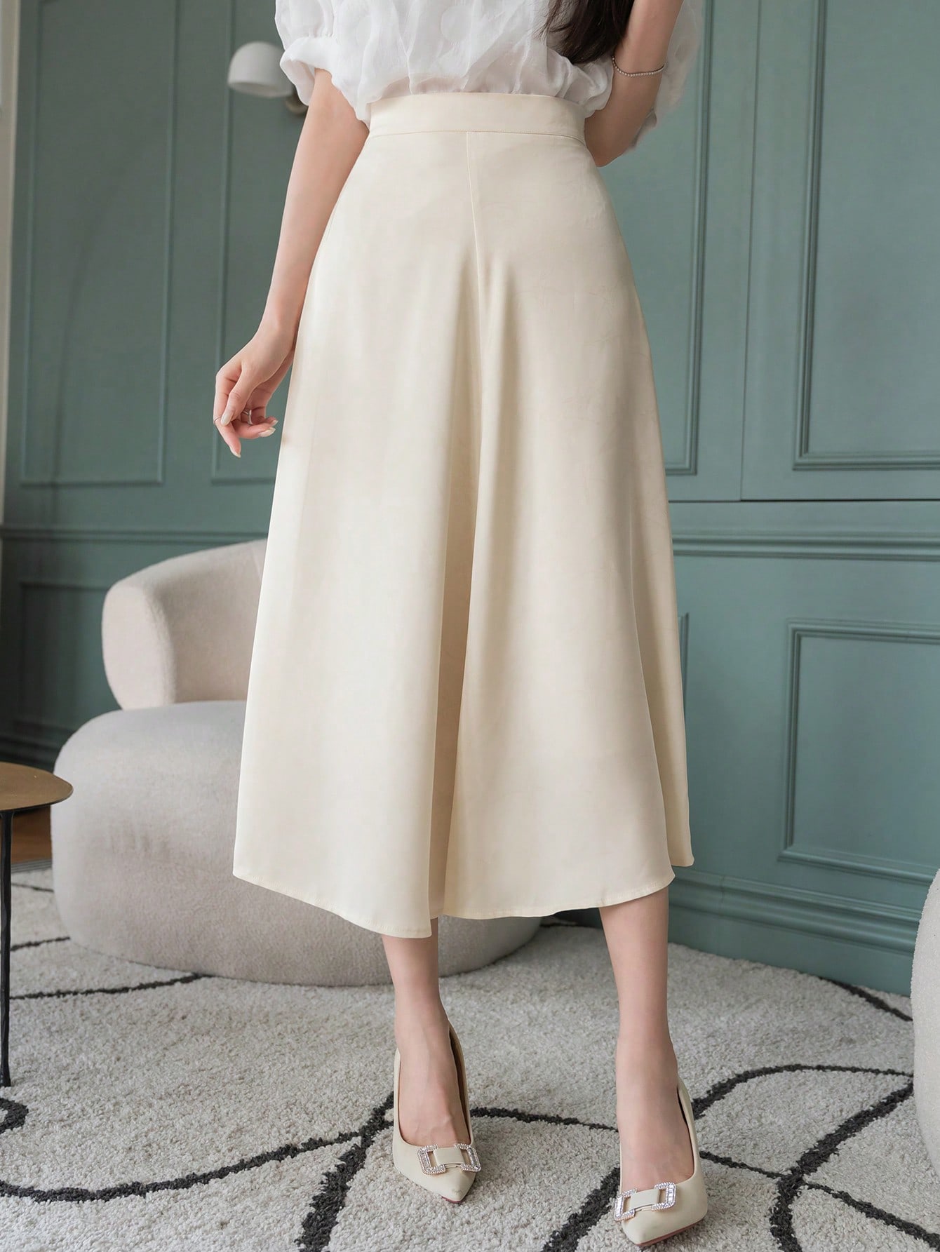 In Beige Women Skirts