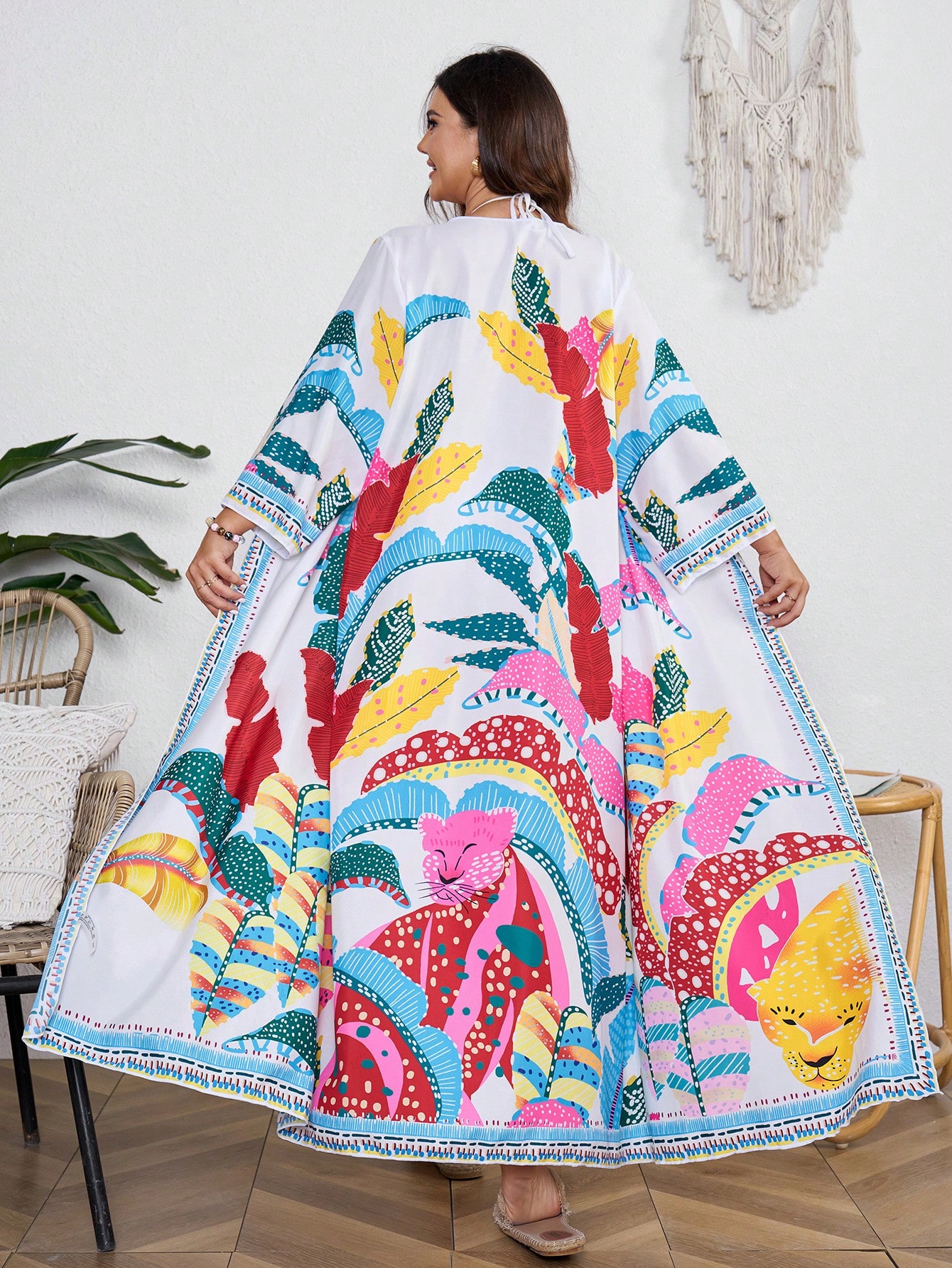 In Long Sleeve Plus Size Kimonos