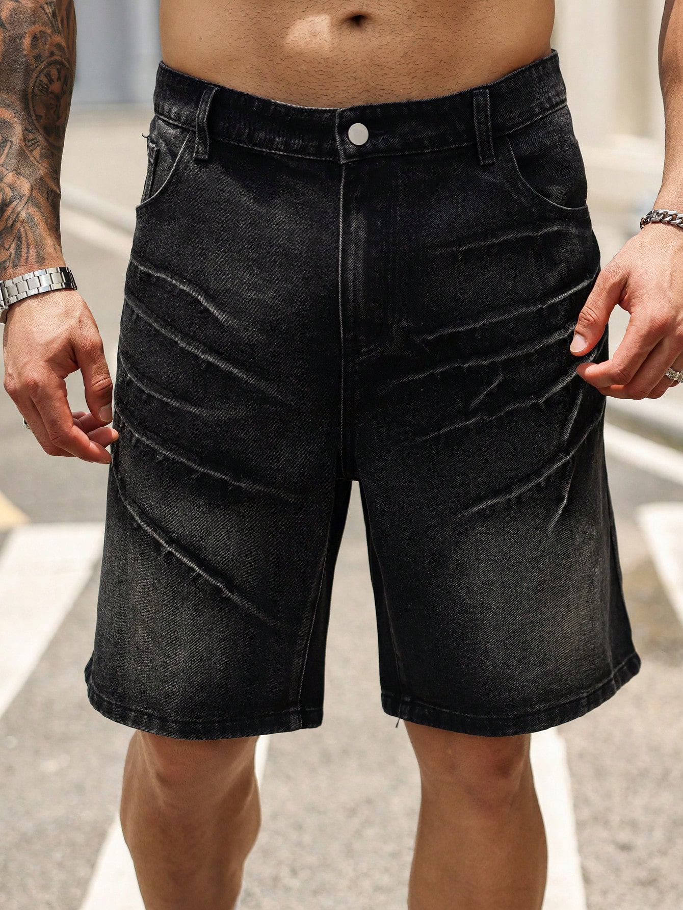 Men Plus Size Denim Shorts