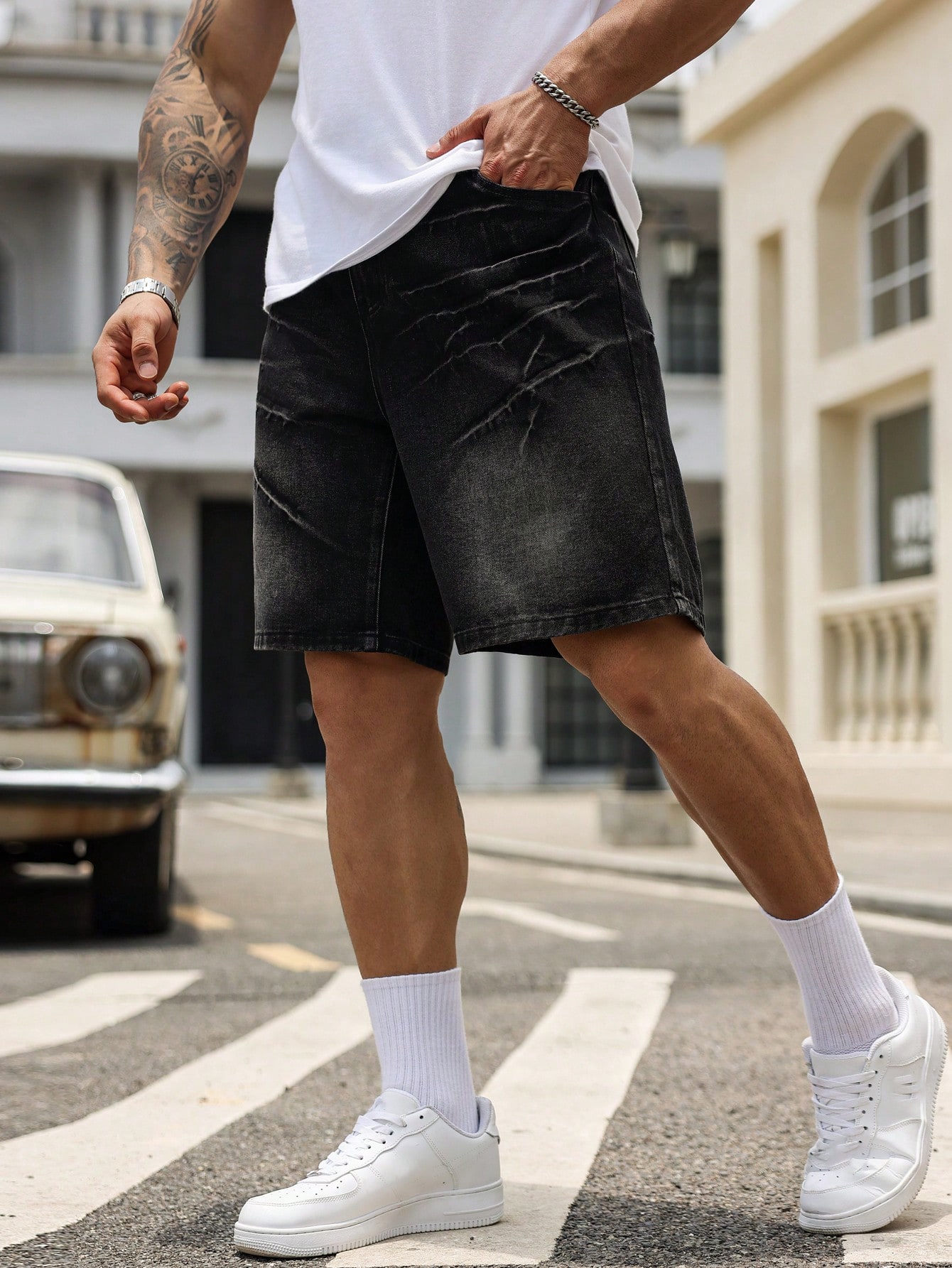 Men Plus Size Denim Shorts