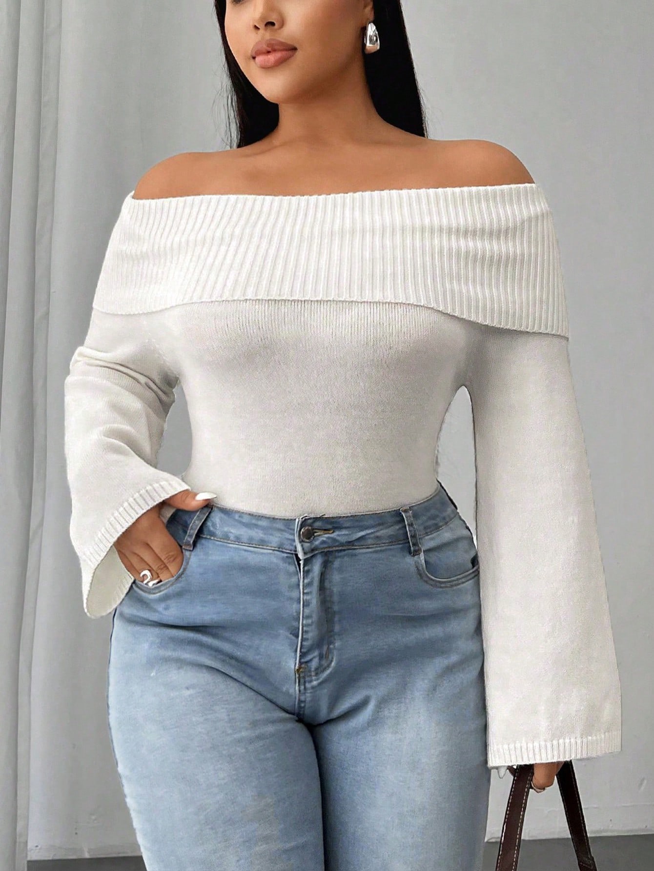 In White Plus Size Sweaters