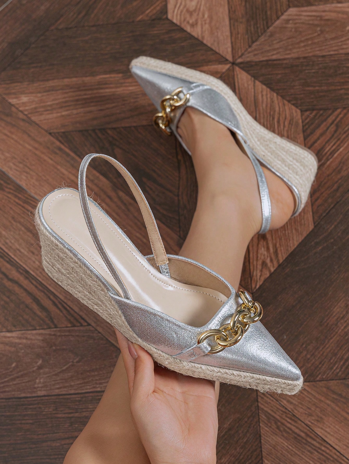 In Silver Women Wedges & Flatform