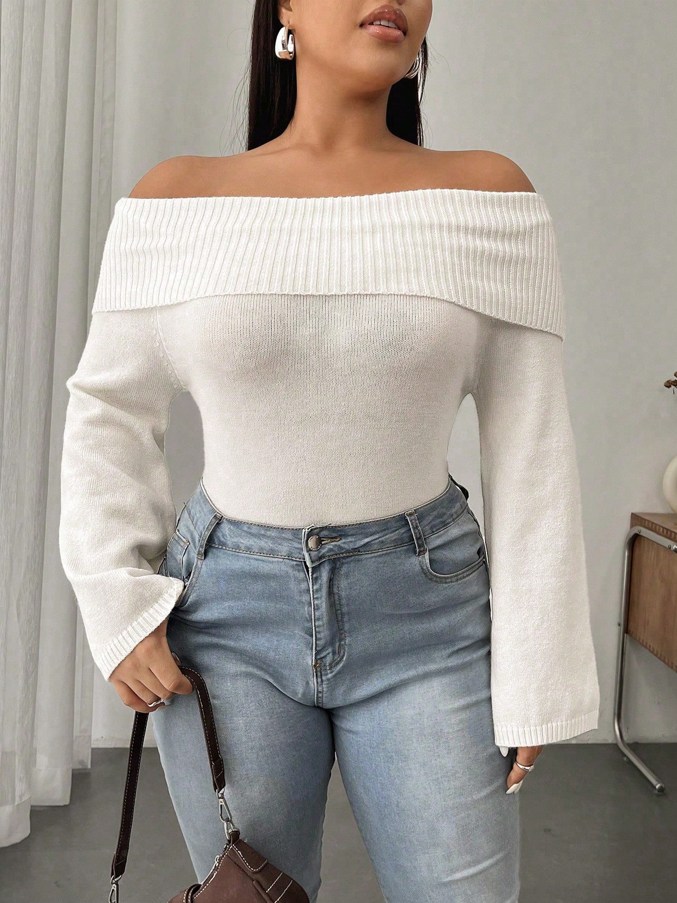 In White Plus Size Sweaters