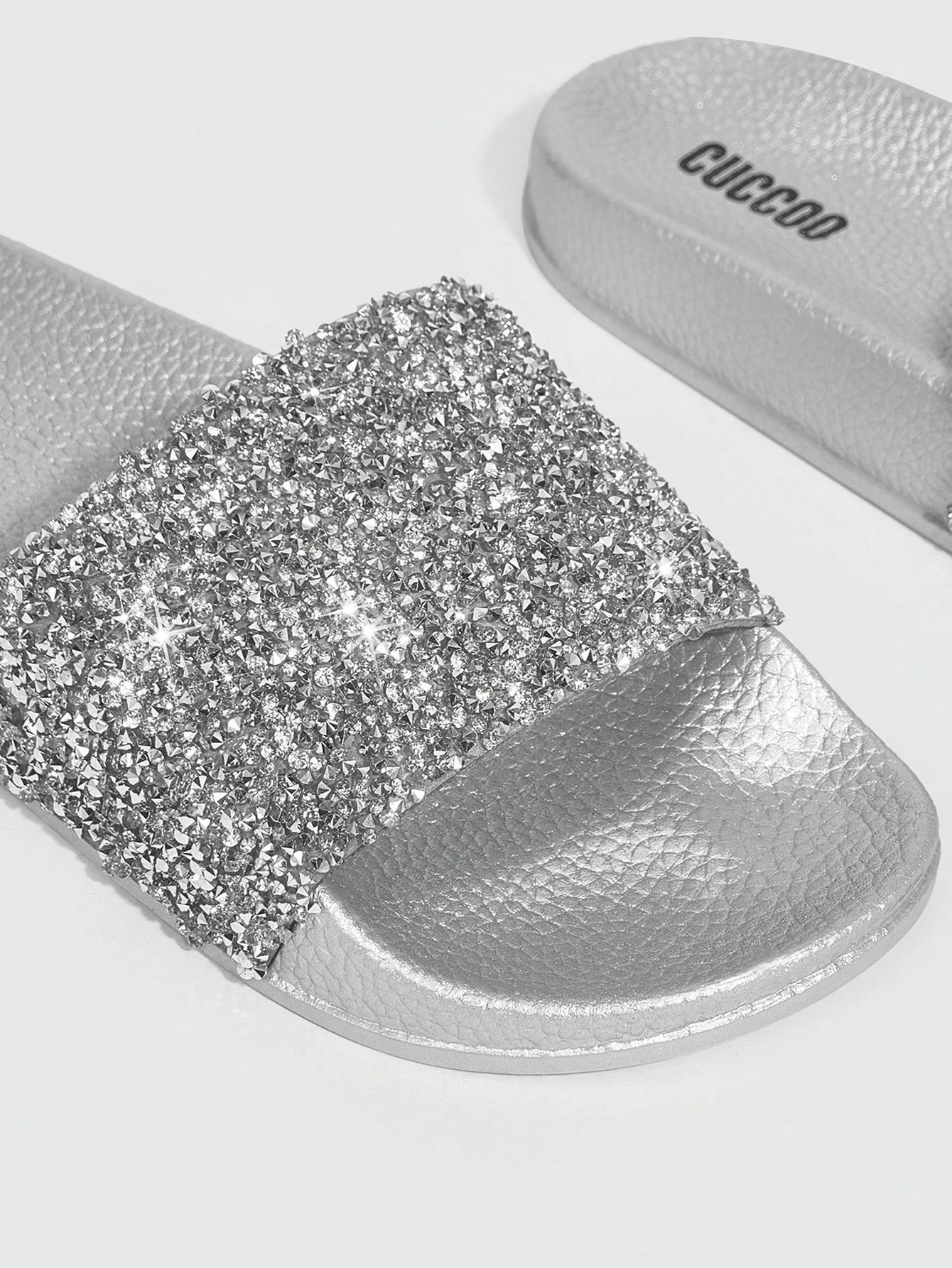 In Silver Women Slippers