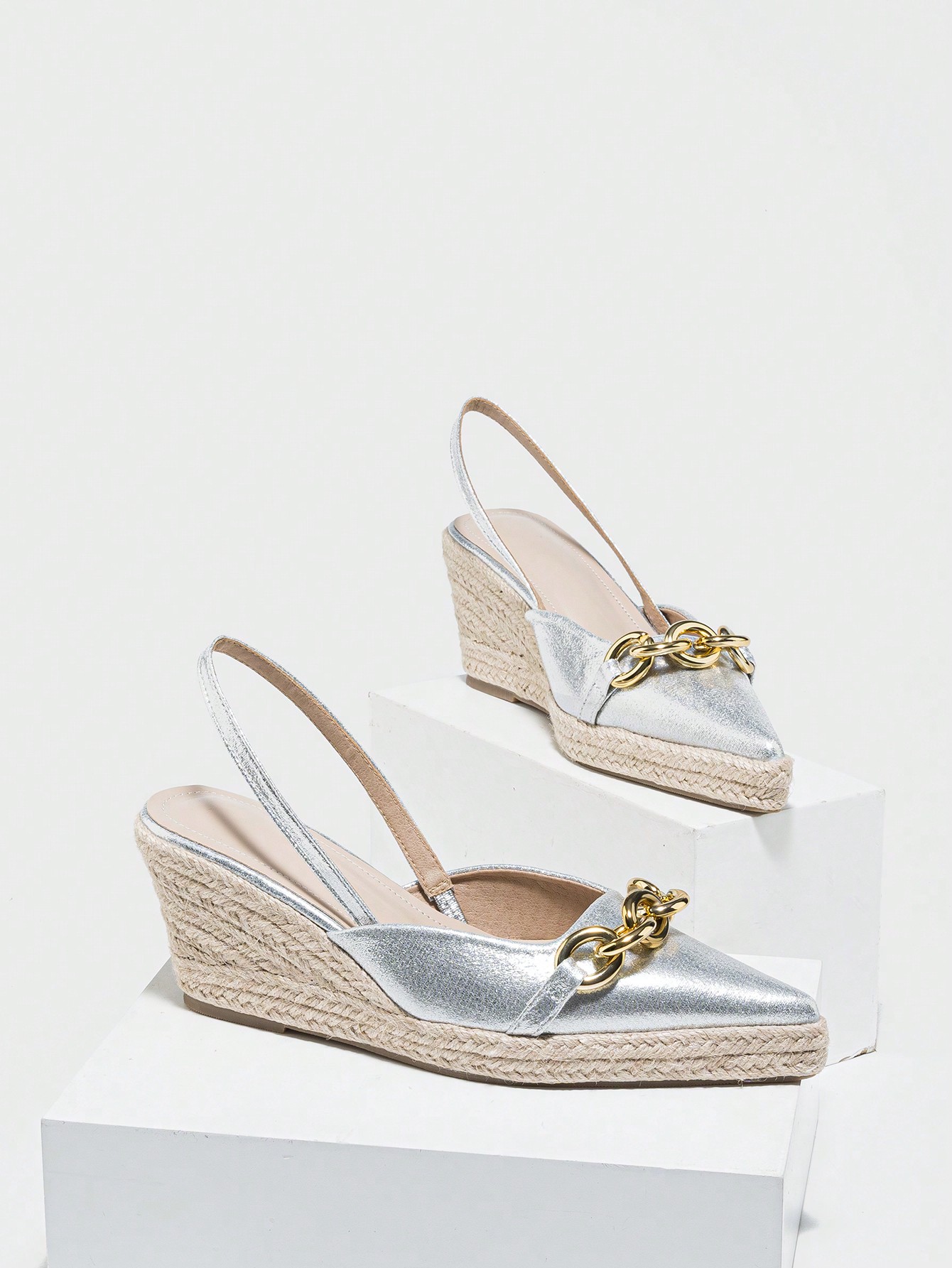 In Silver Women Wedges & Flatform