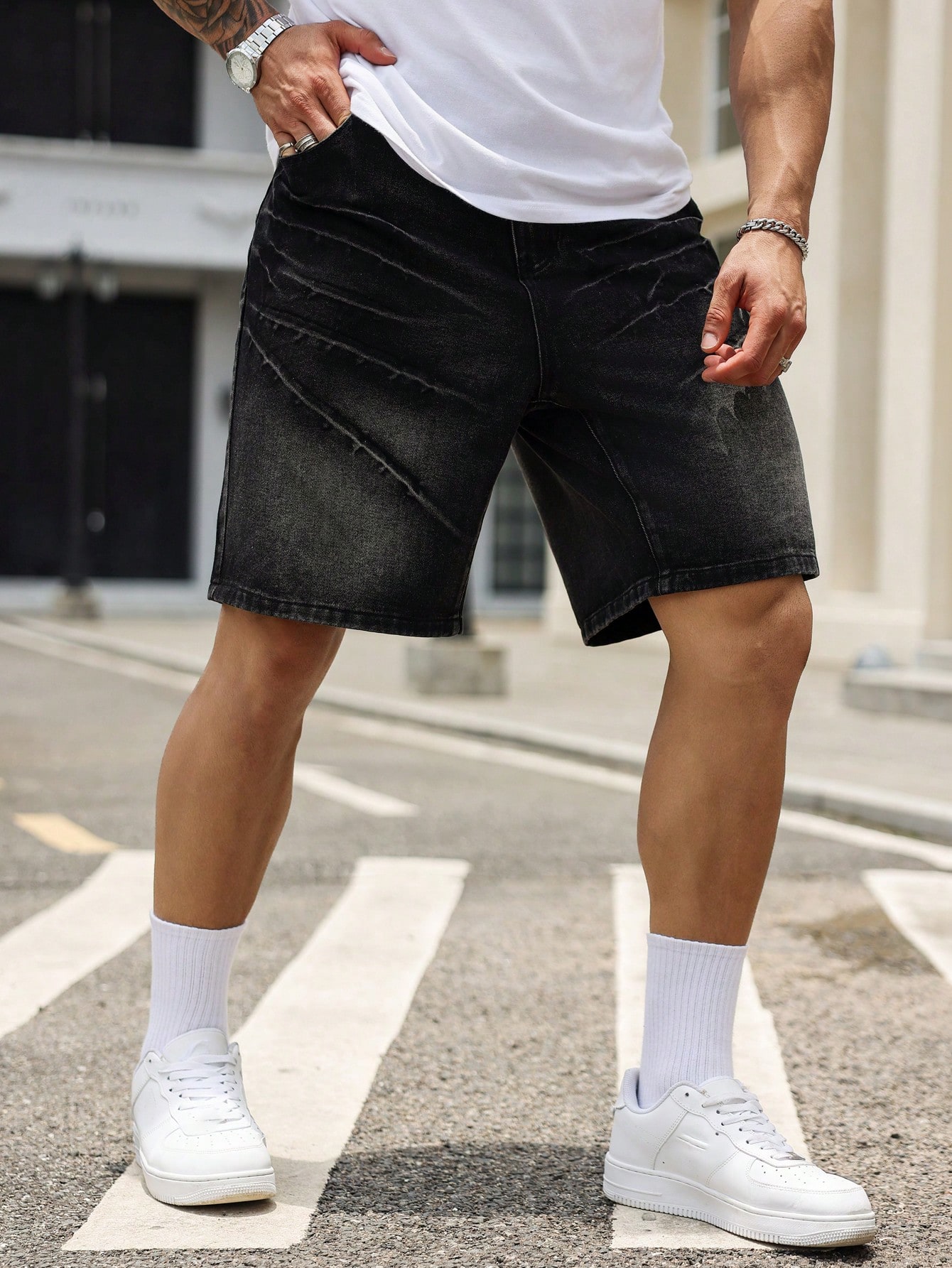 Men Plus Size Denim Shorts