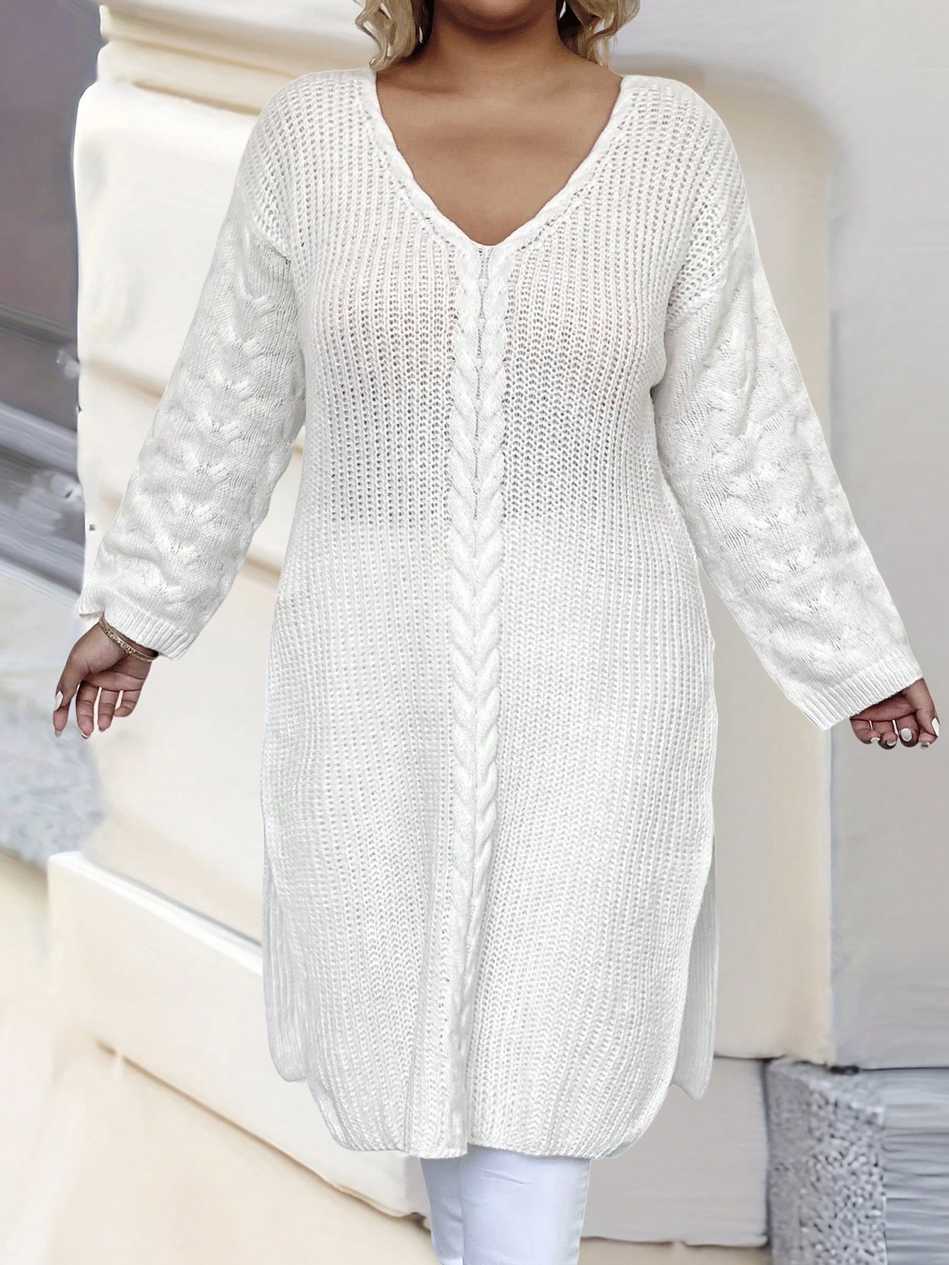 In White Plus Size Sweaters