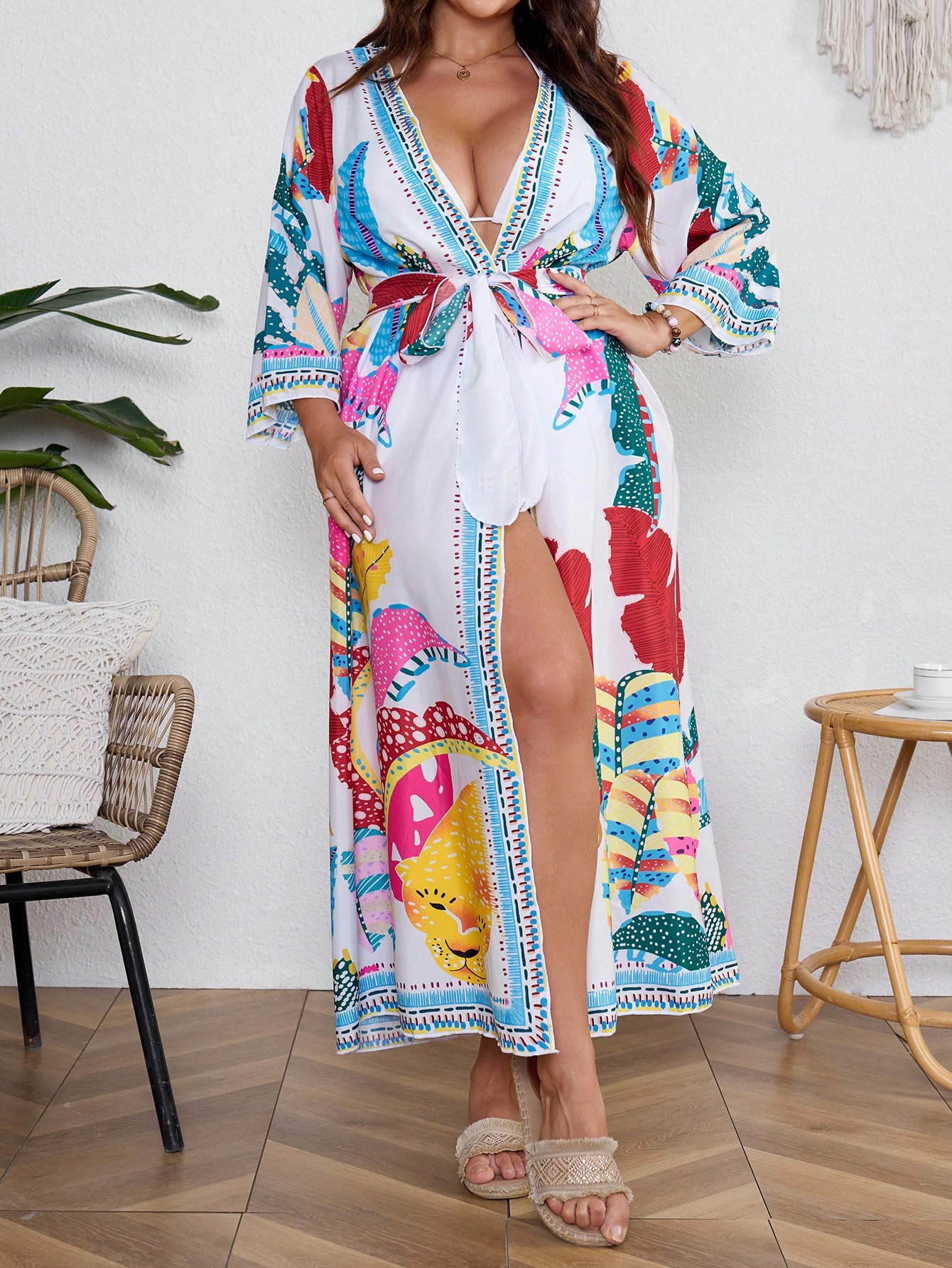 In Long Sleeve Plus Size Kimonos