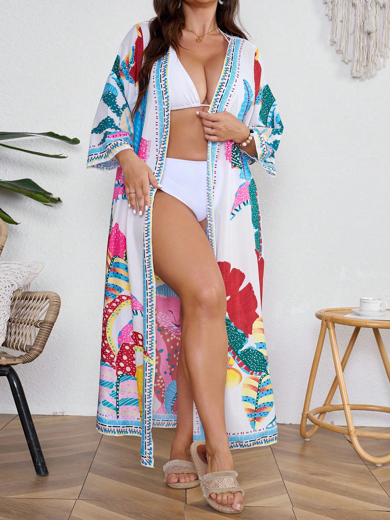 In Long Sleeve Plus Size Kimonos