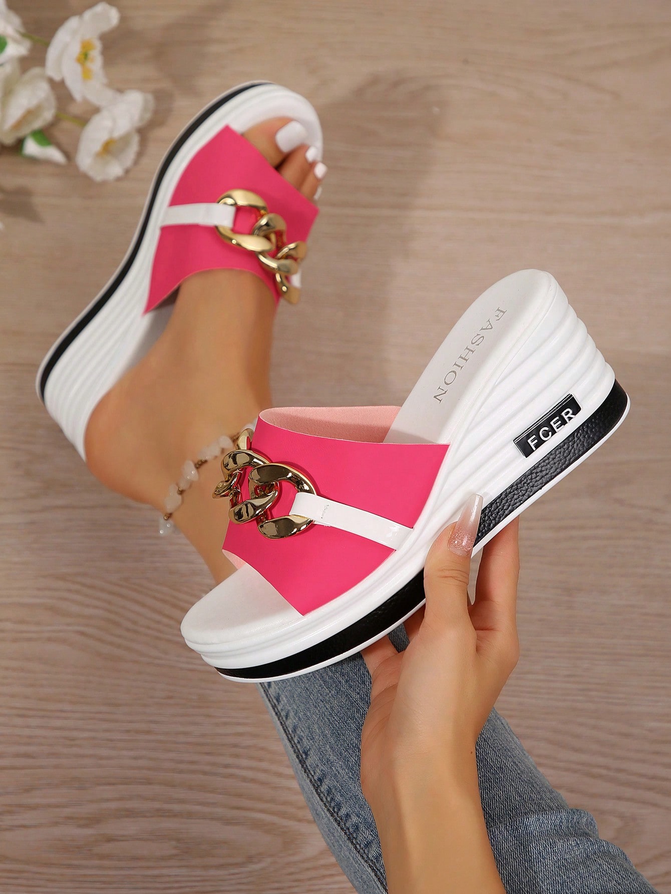 In Hot Pink Women Platforms & Wedge Sandals