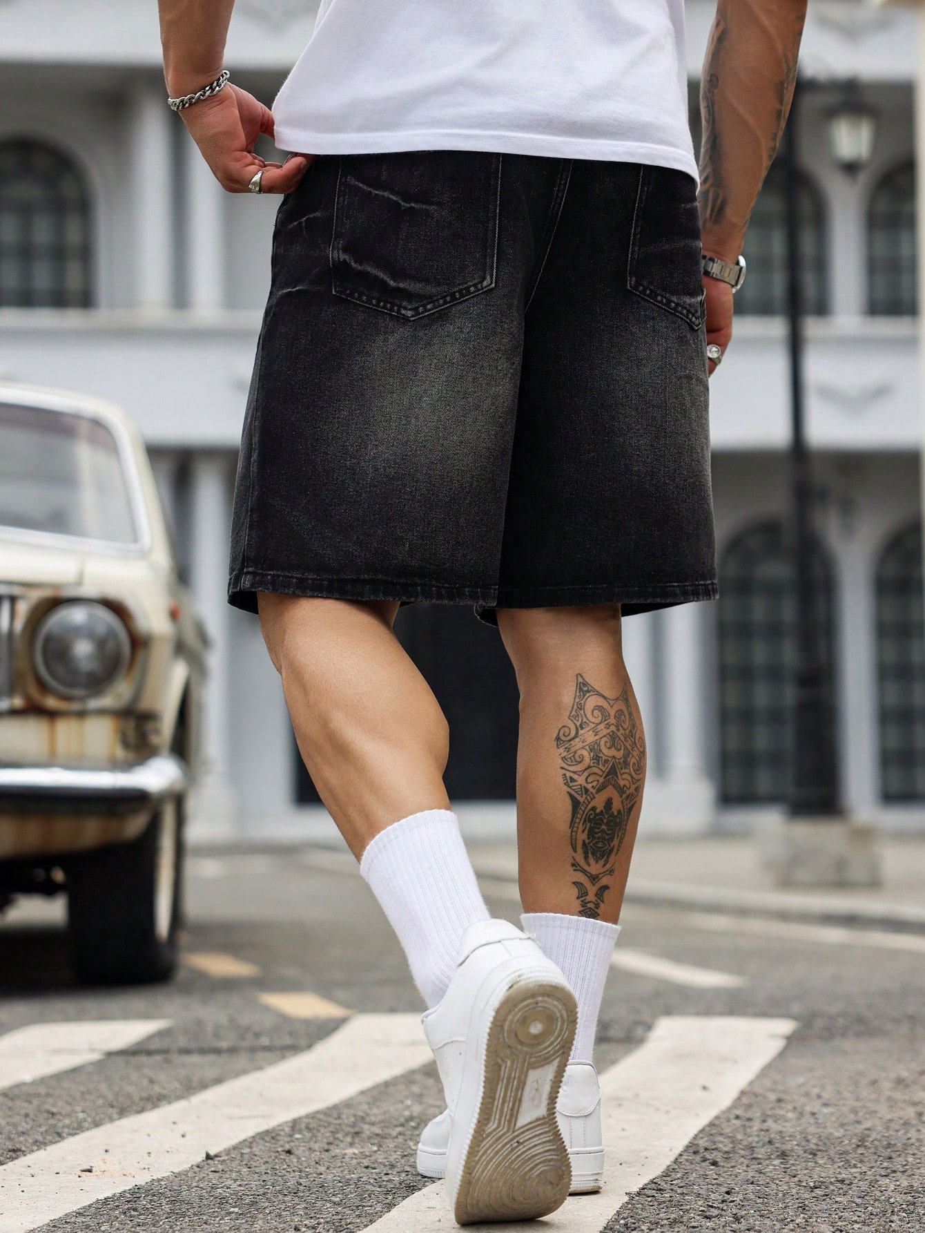 Men Plus Size Denim Shorts