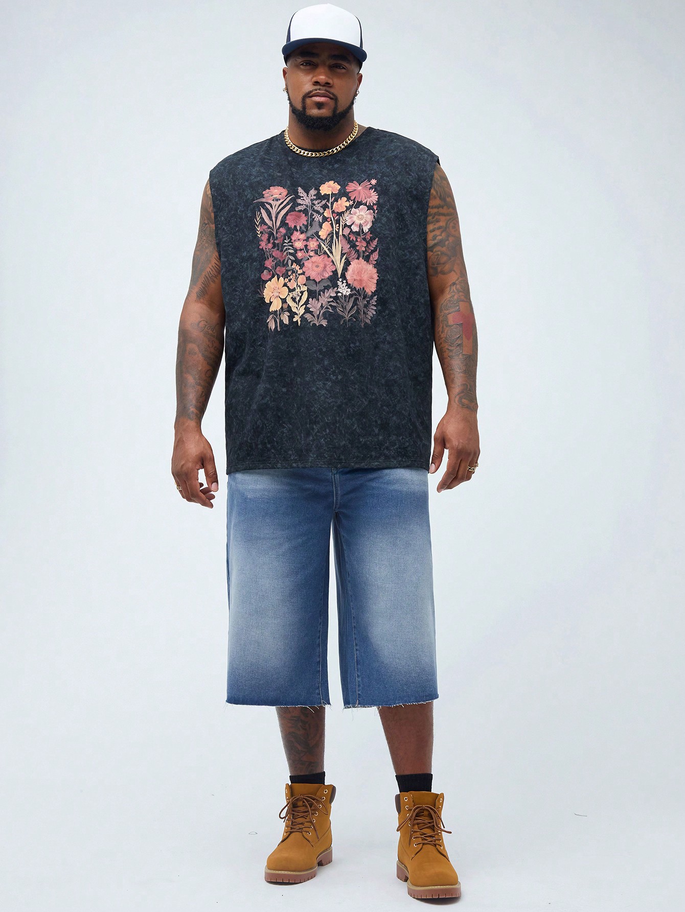 Men Plus Size Denim Shorts