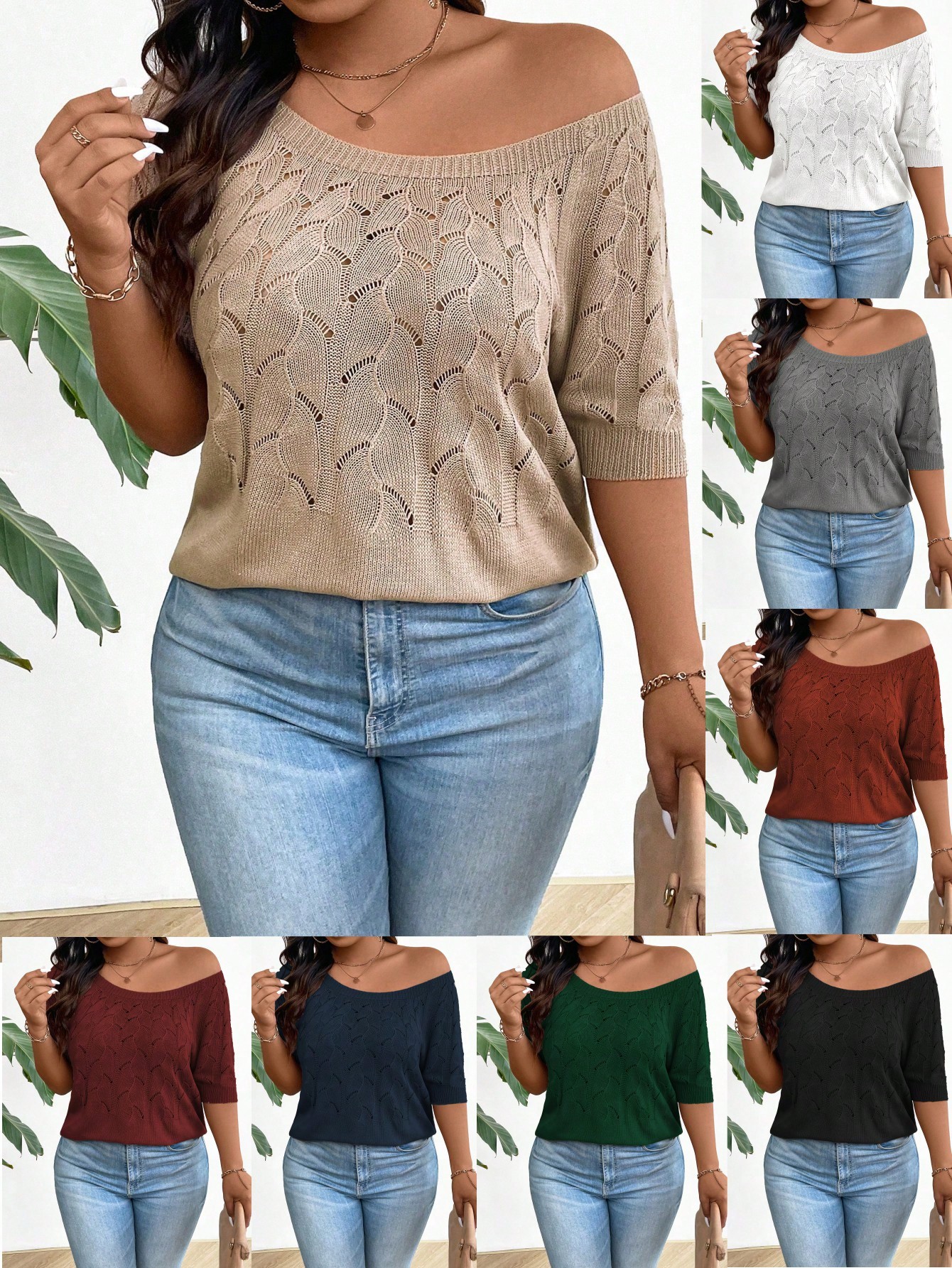 In Casual Plus Size Knit Tops