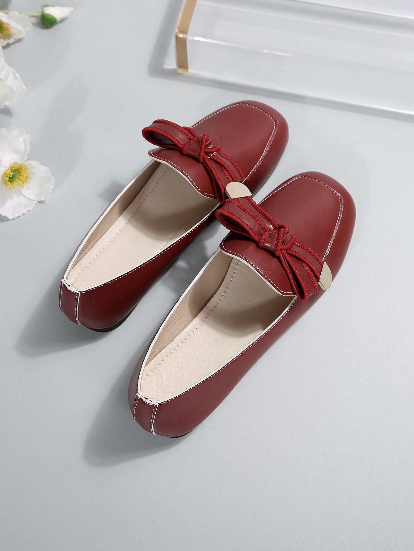 In Burgundy Women Flats