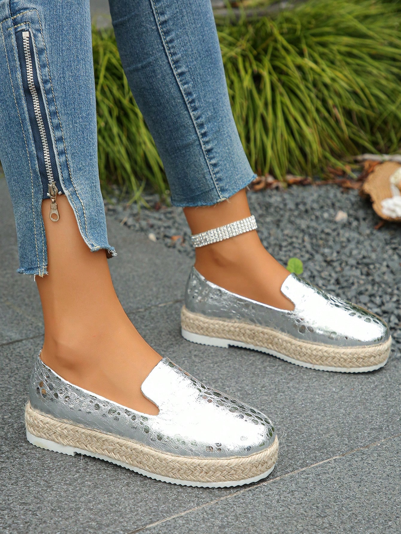 In Silver Women Wedges & Flatform