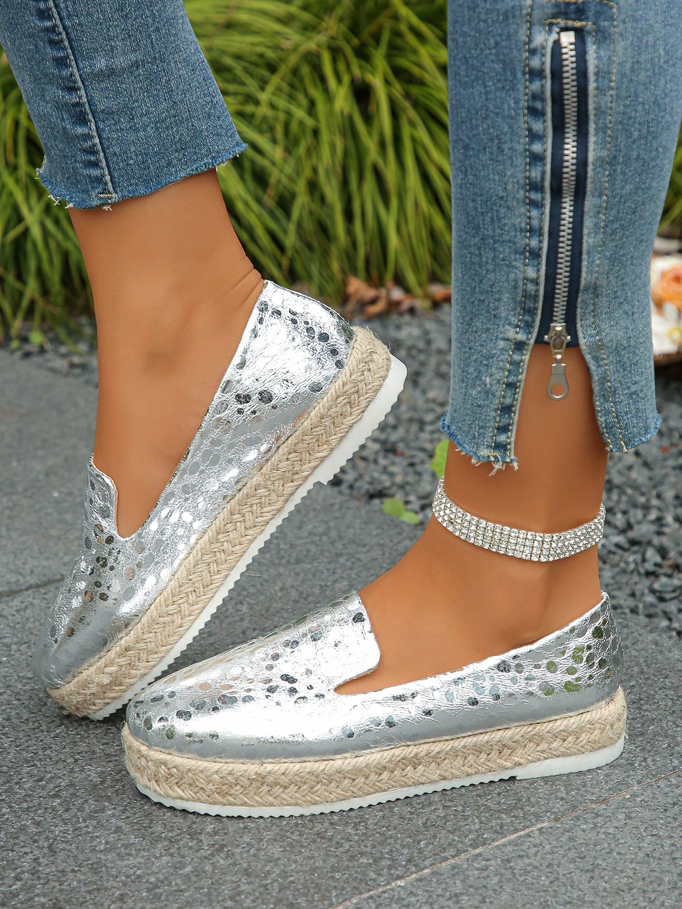 In Silver Women Wedges & Flatform