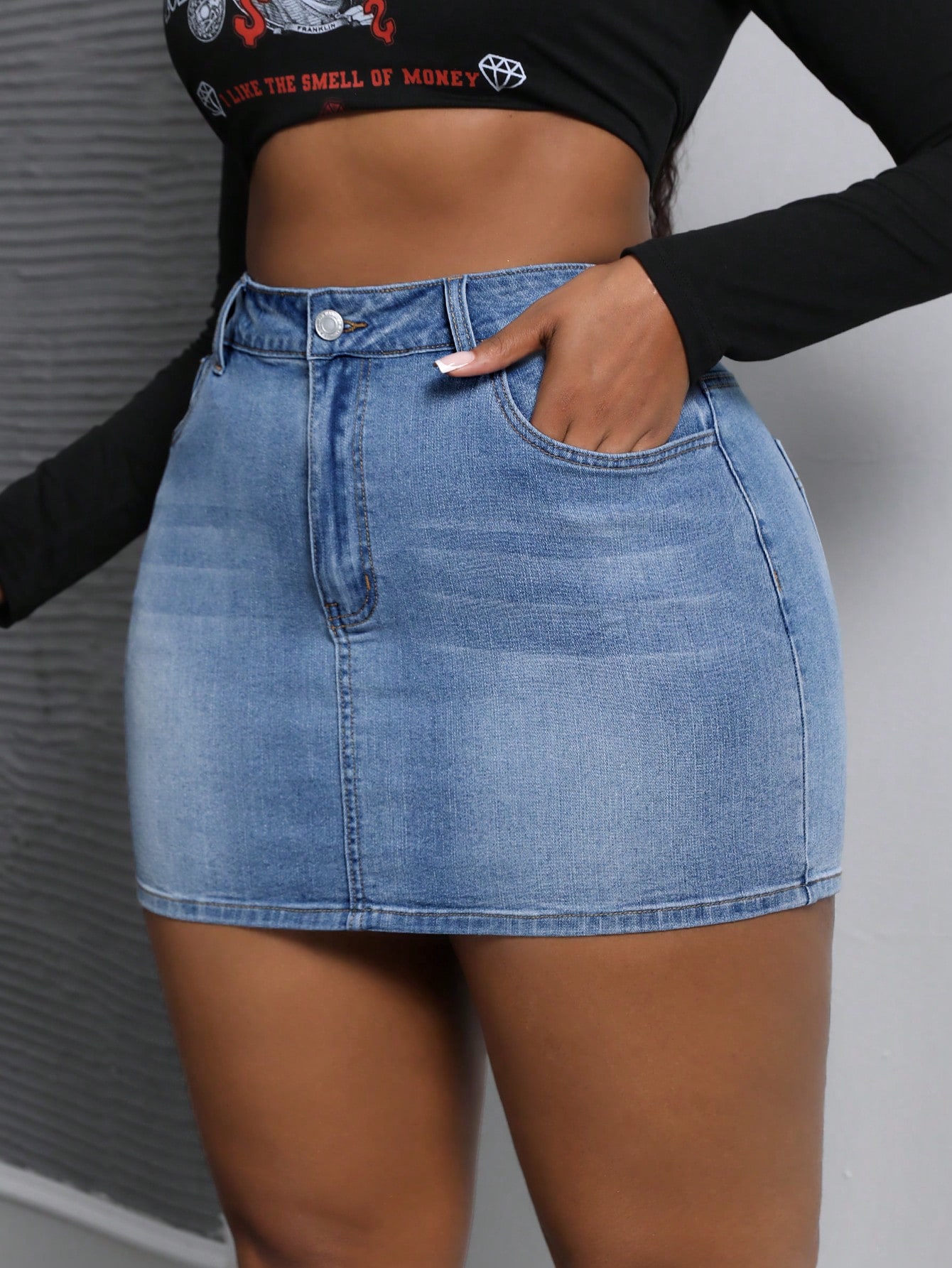 Plus Size Denim Skirts