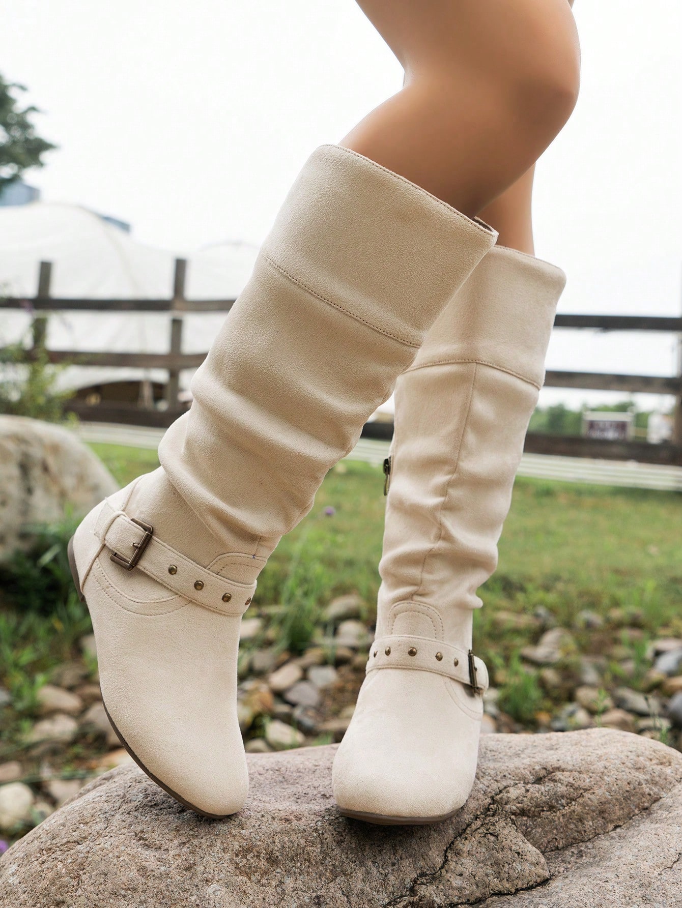 In Beige Women Fashion Boots