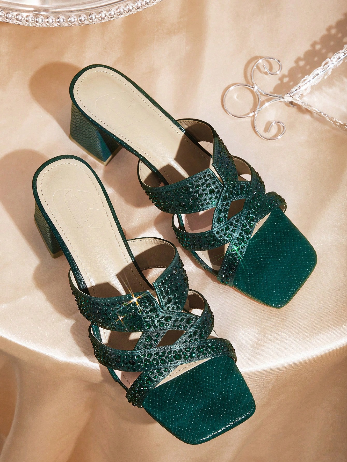 In Dark Green Women Shoes