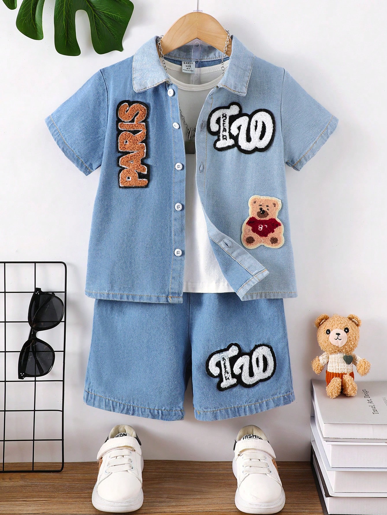 Young Boys Denim Two-piece Outfits